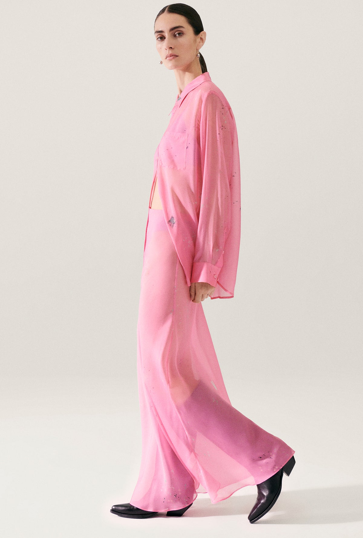 Chemise Boyfriend en mousseline délavée Hog Wash