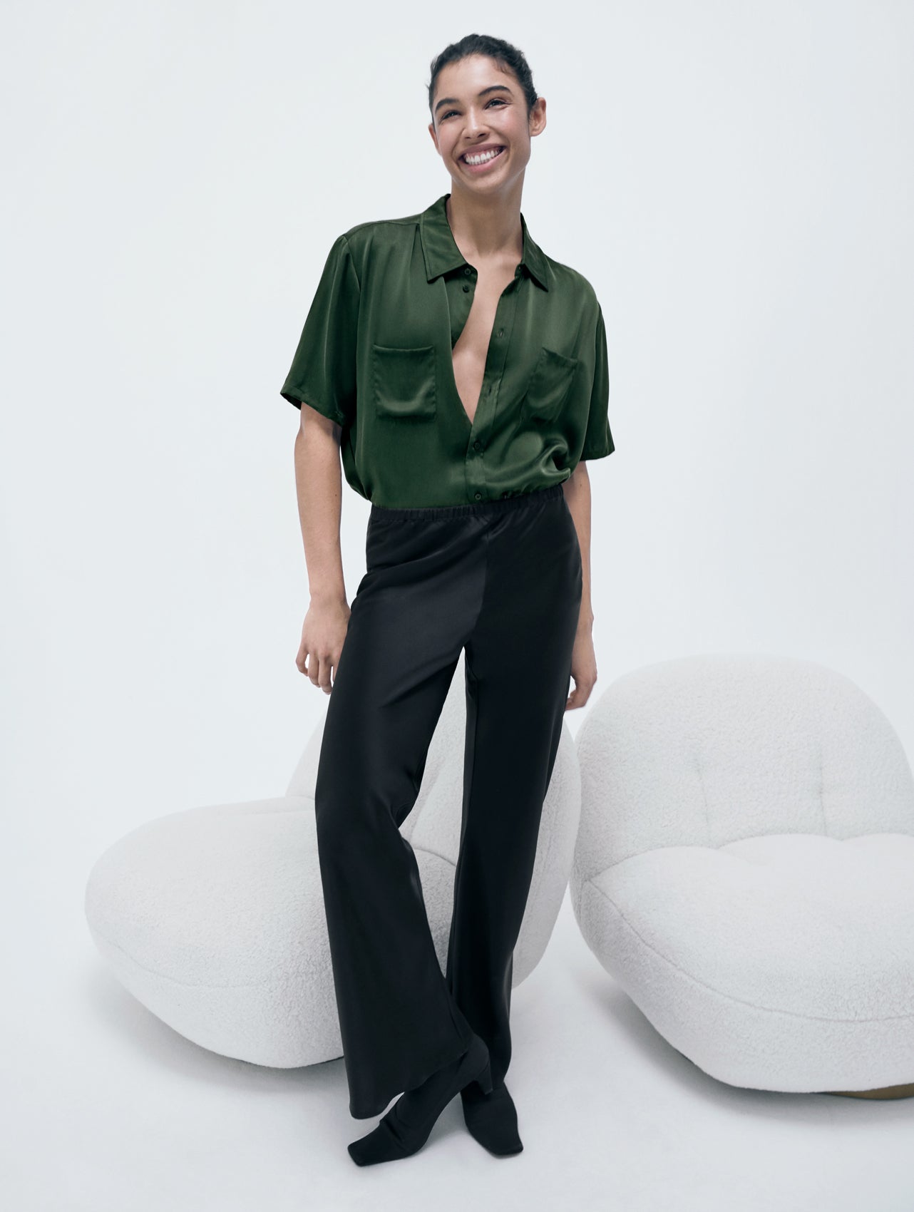 Chemise Boyfriend à Manches Courtes Cèdre