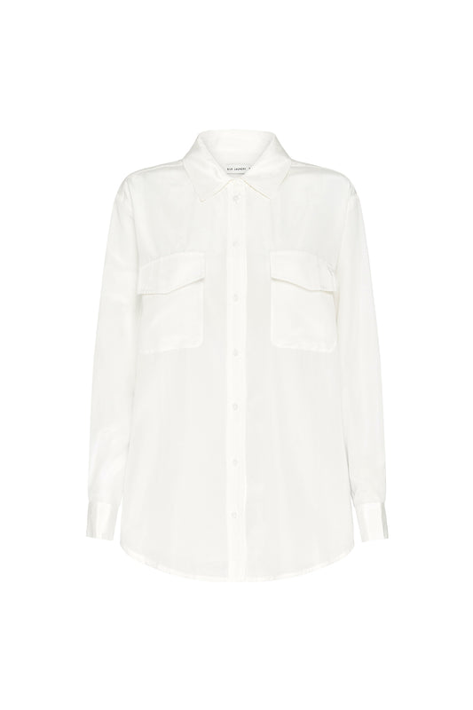 Habotai Boyfriend Shirt White