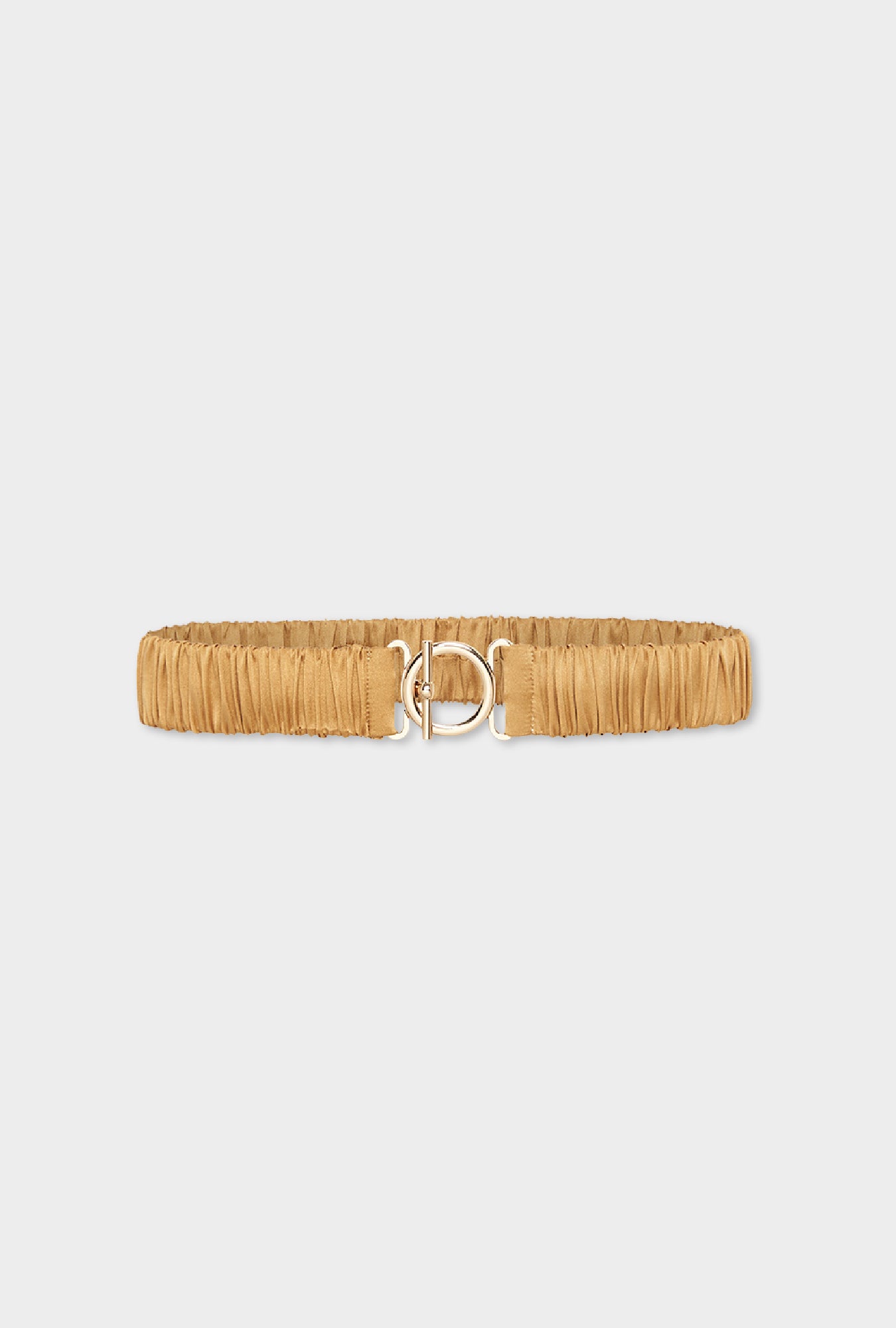 Ceinture à fermoir en T, couleur camel