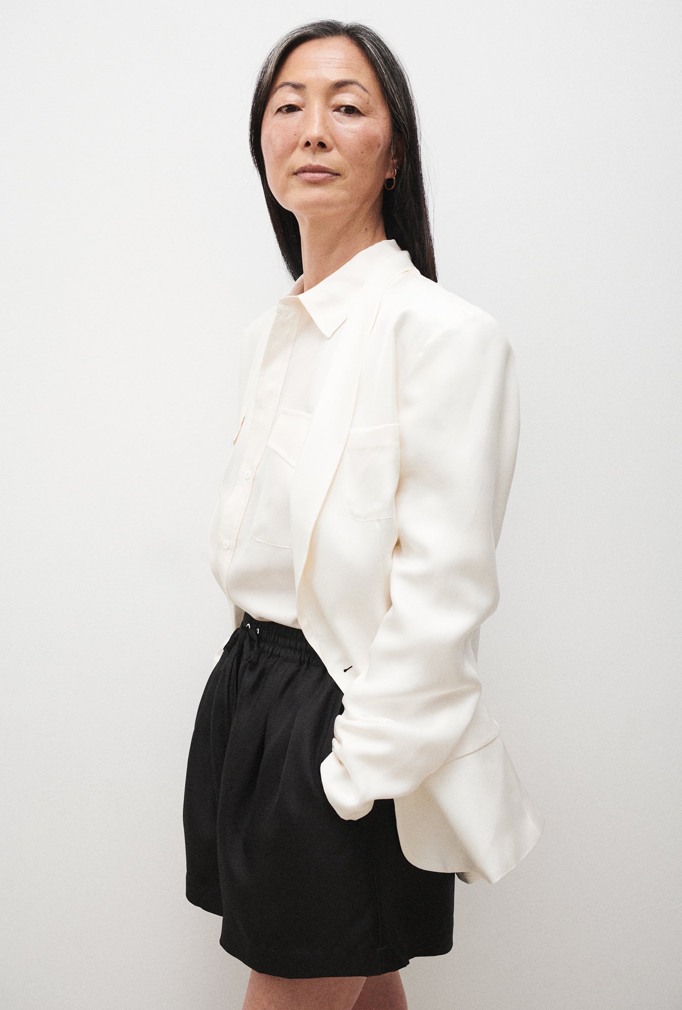 Short ample en twill noir