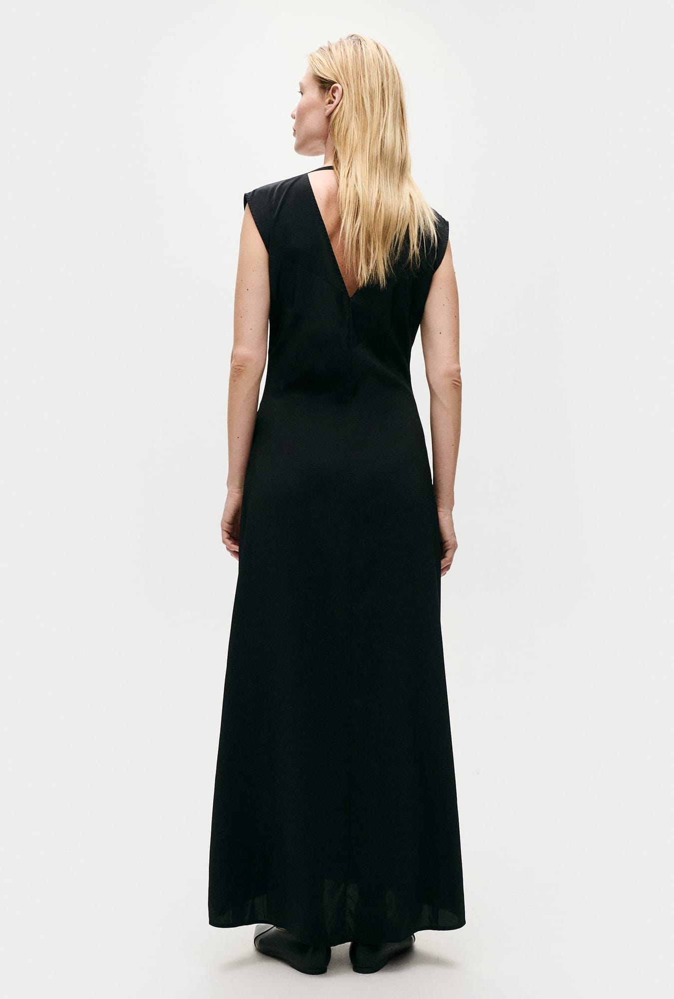 Robe plissée en habutaï noir