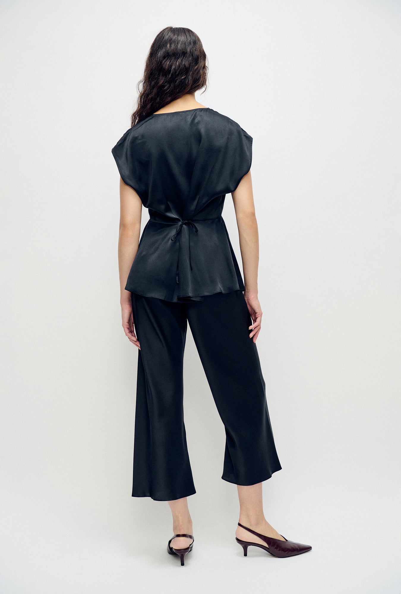 Pantalon court biais noir