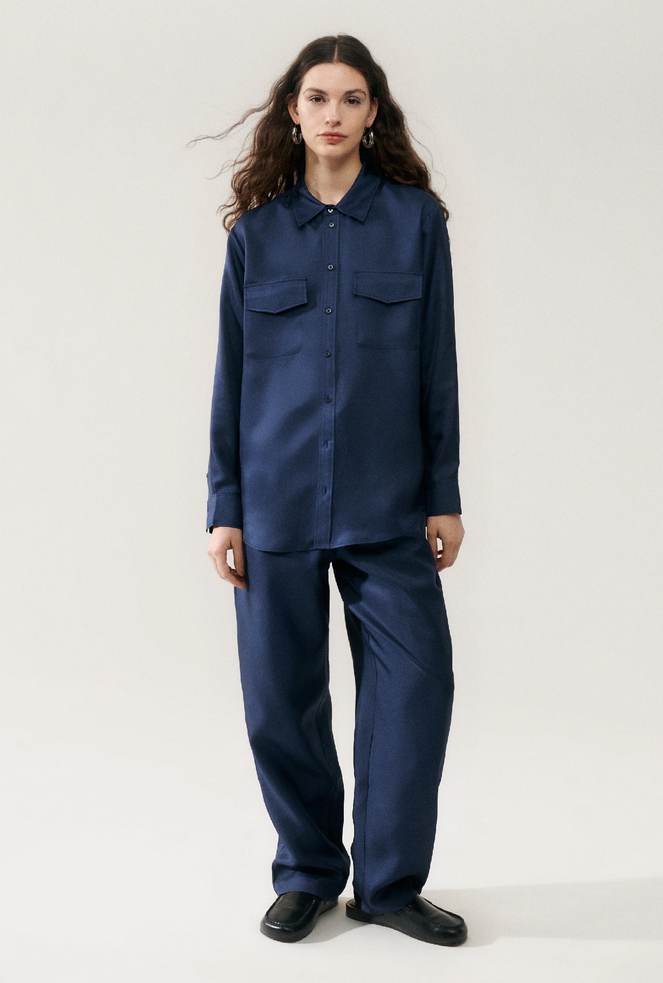 Chemise Boyfriend en twill Midnight