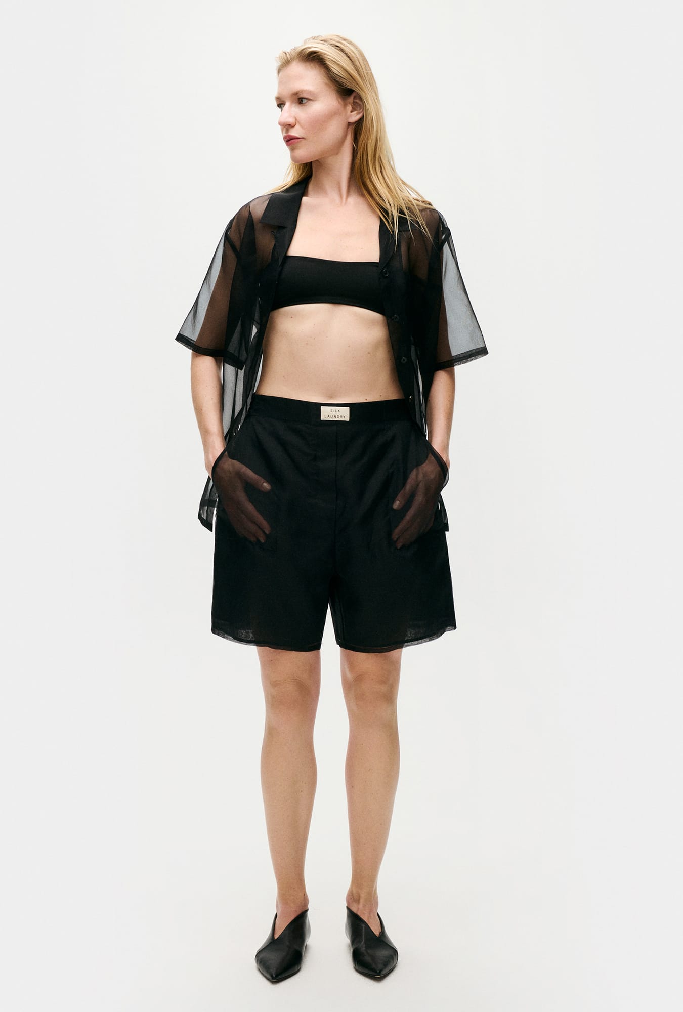 Shorty en organza noir