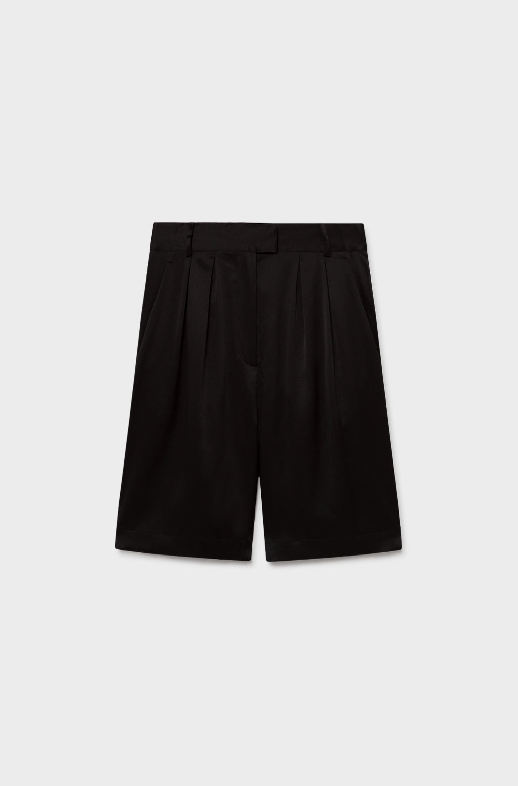 Short double plissé noir