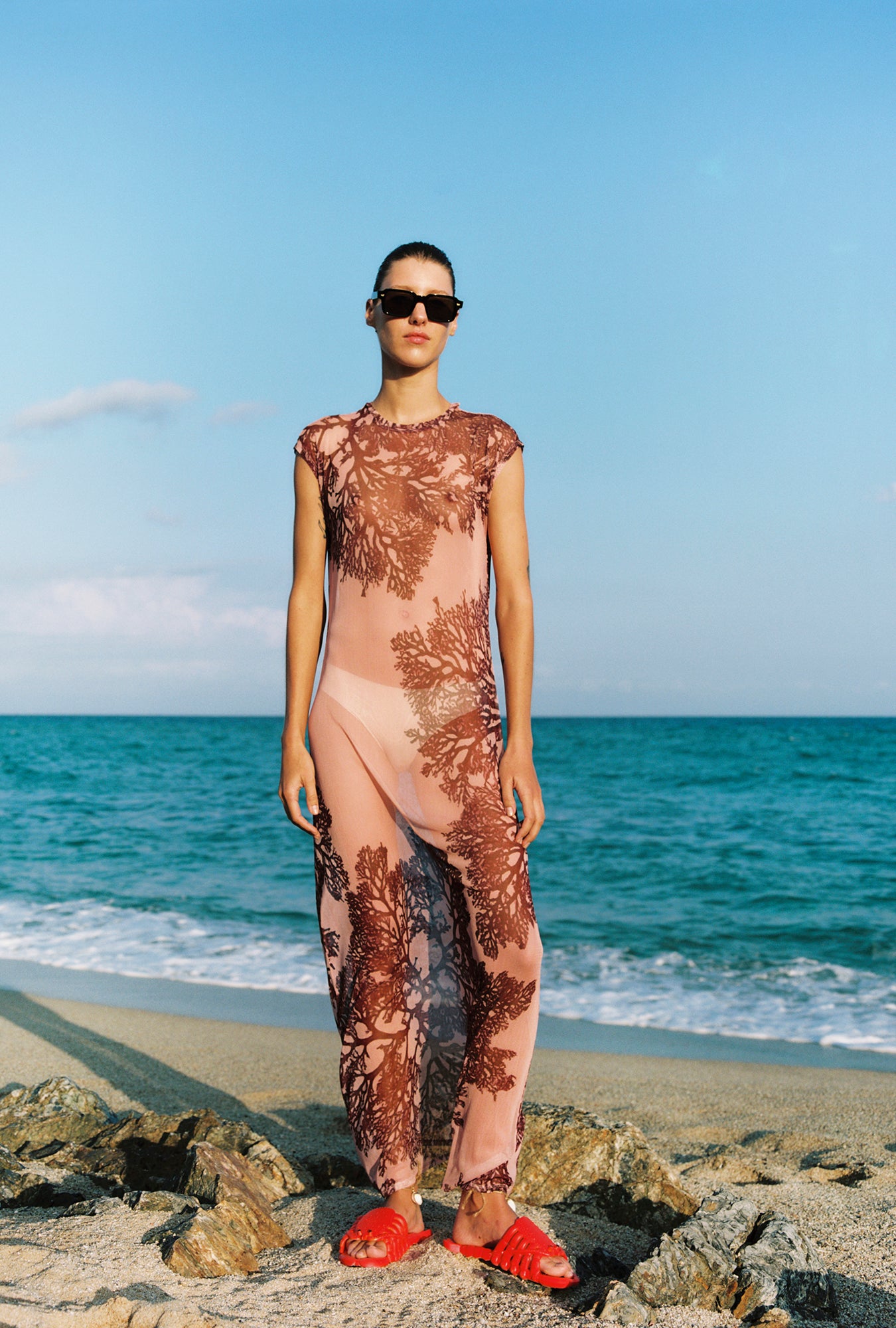 Robe en maille corail pressé