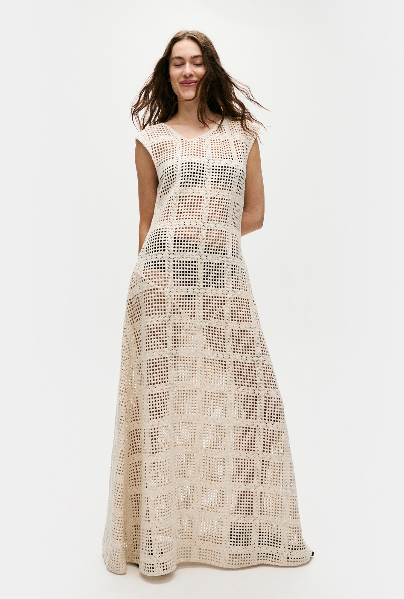 Robe quadrillée en coton Got It Naturel