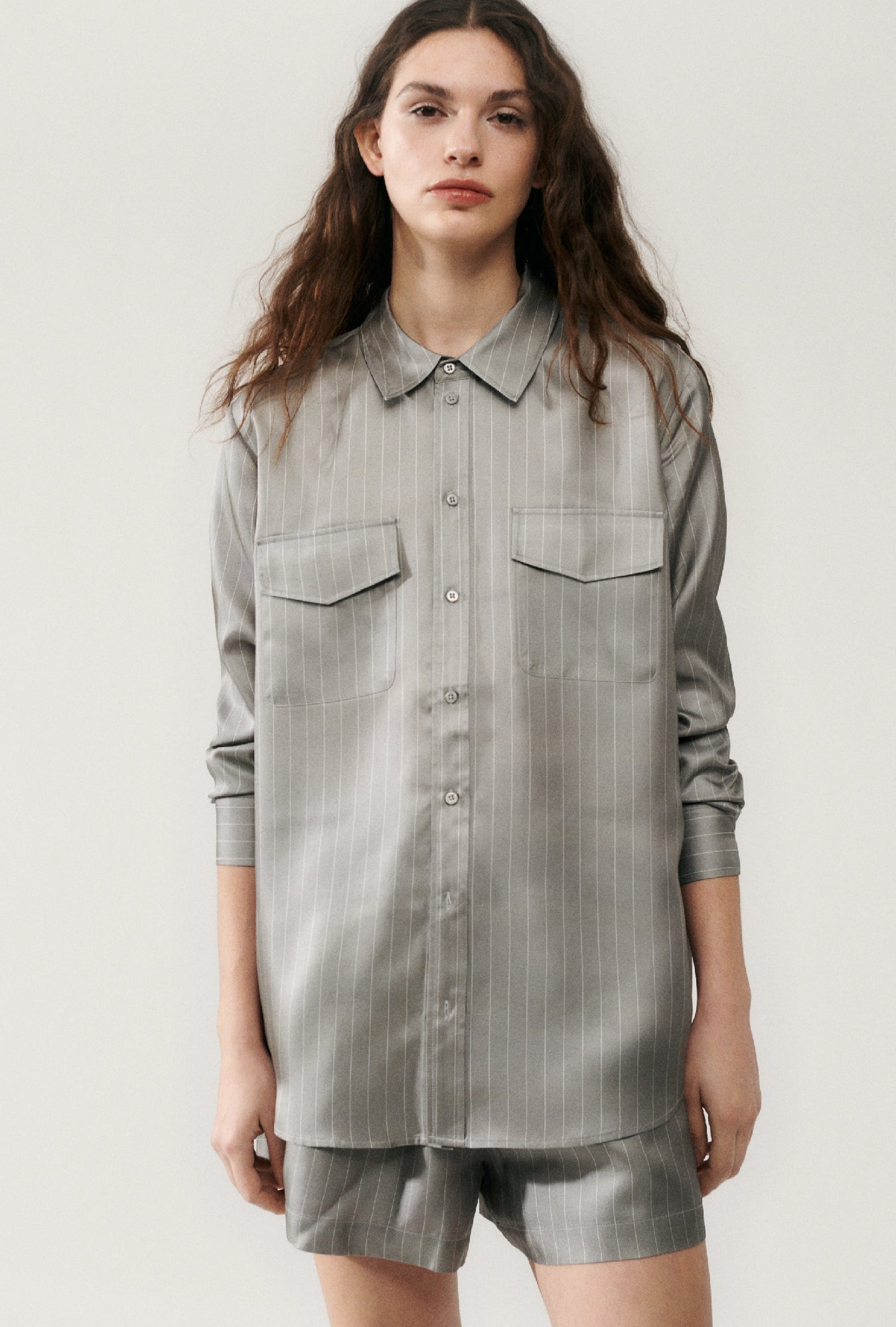 Chemise Boyfriend en sergé à rayures fines Moon