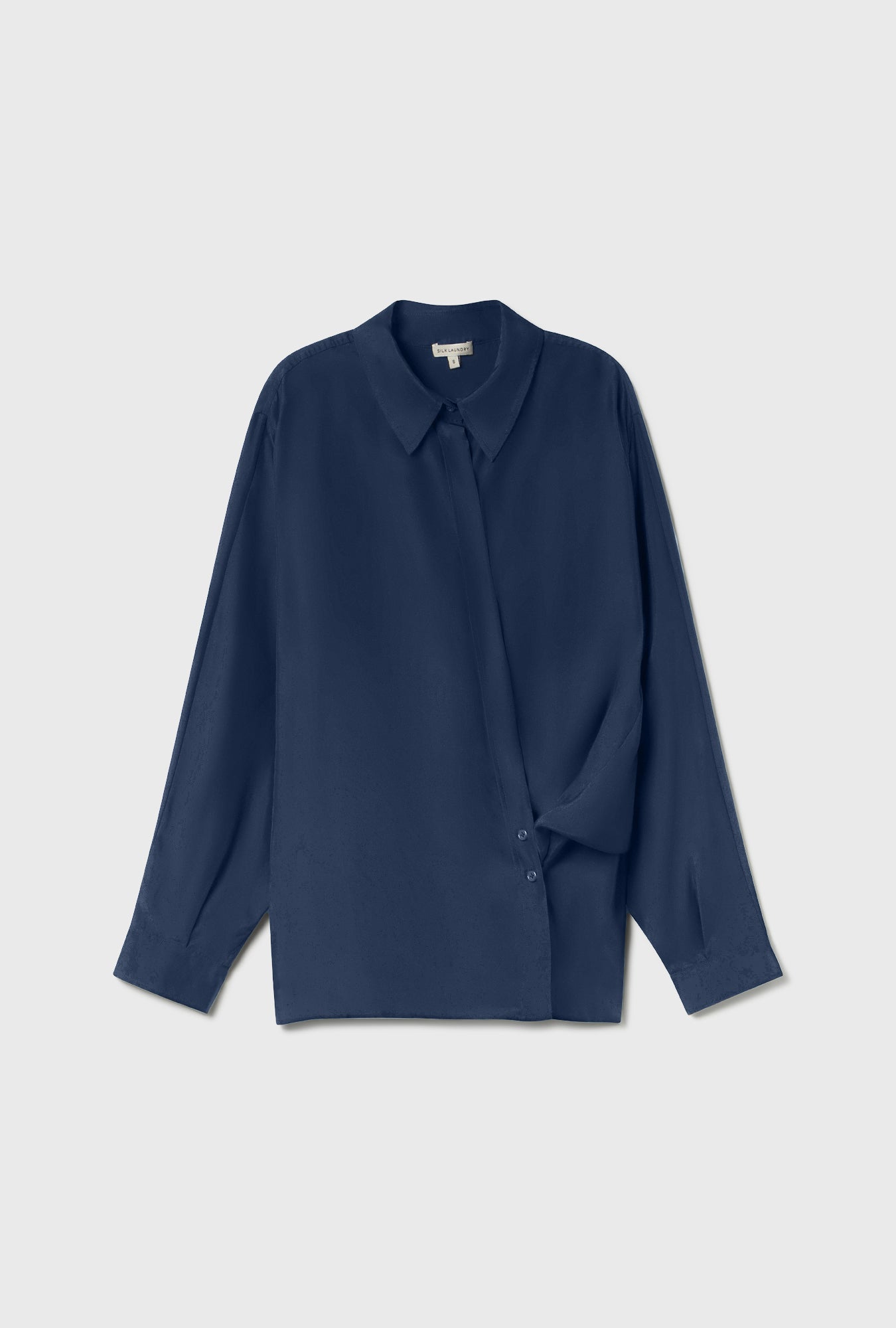 Chemise croisée en habotai Midnight