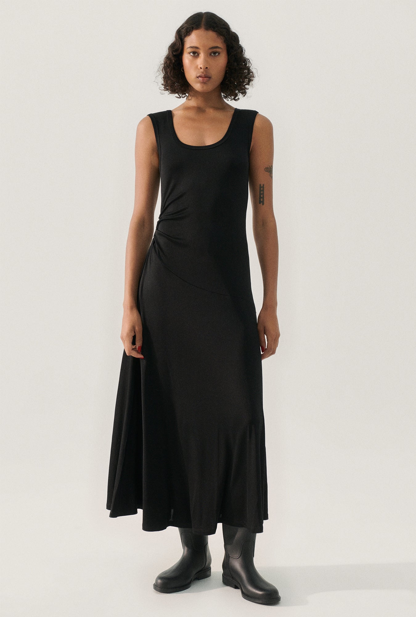Robe sans manches en jersey noir