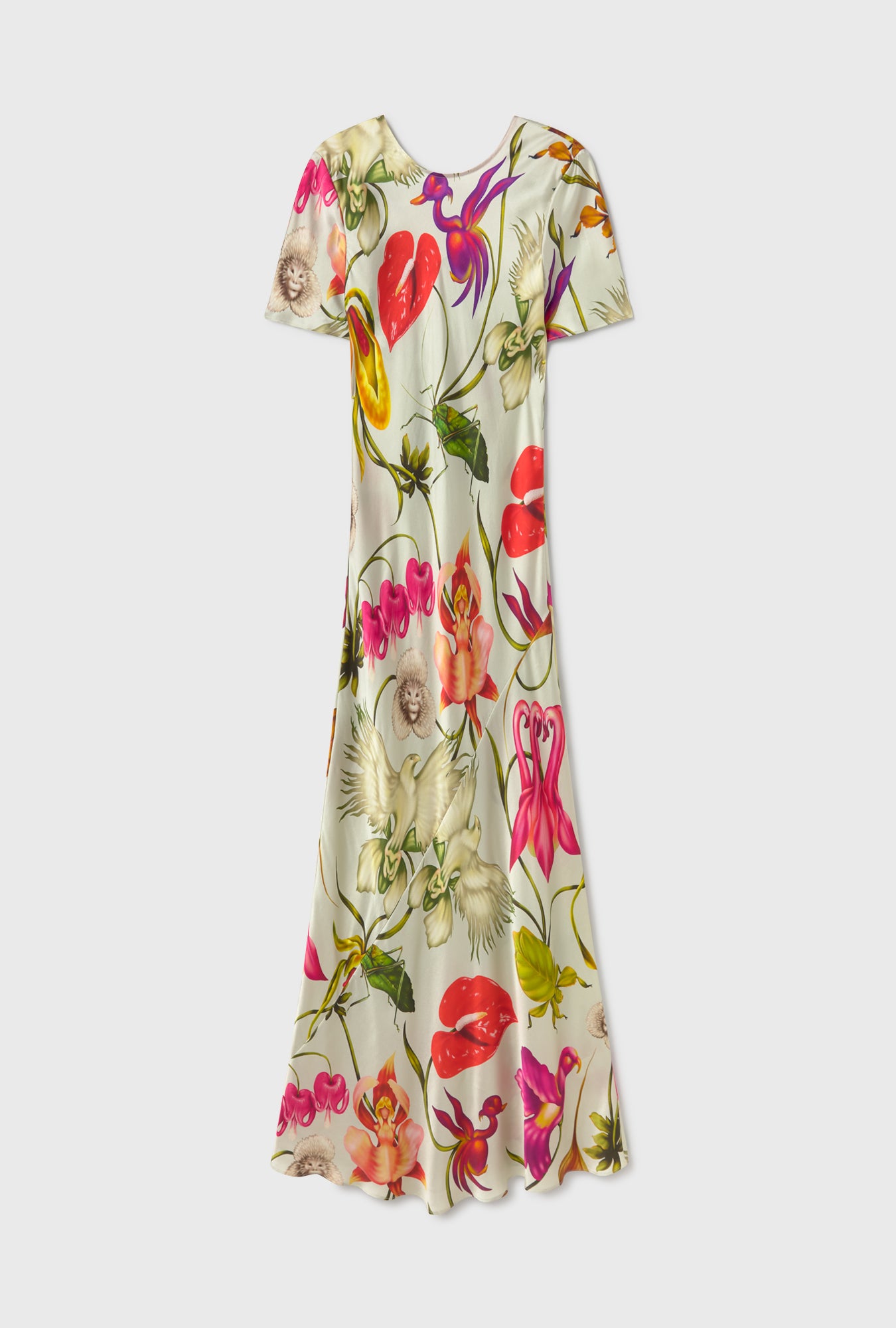 Robe biaisée manches courtes Wonderland