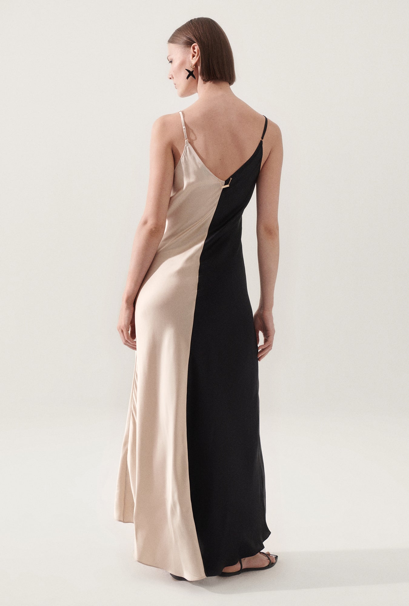 Robe bicolore noisette/noir