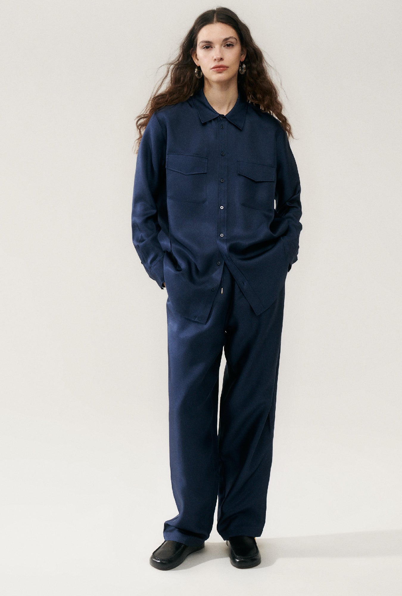 Chemise Boyfriend en twill Midnight