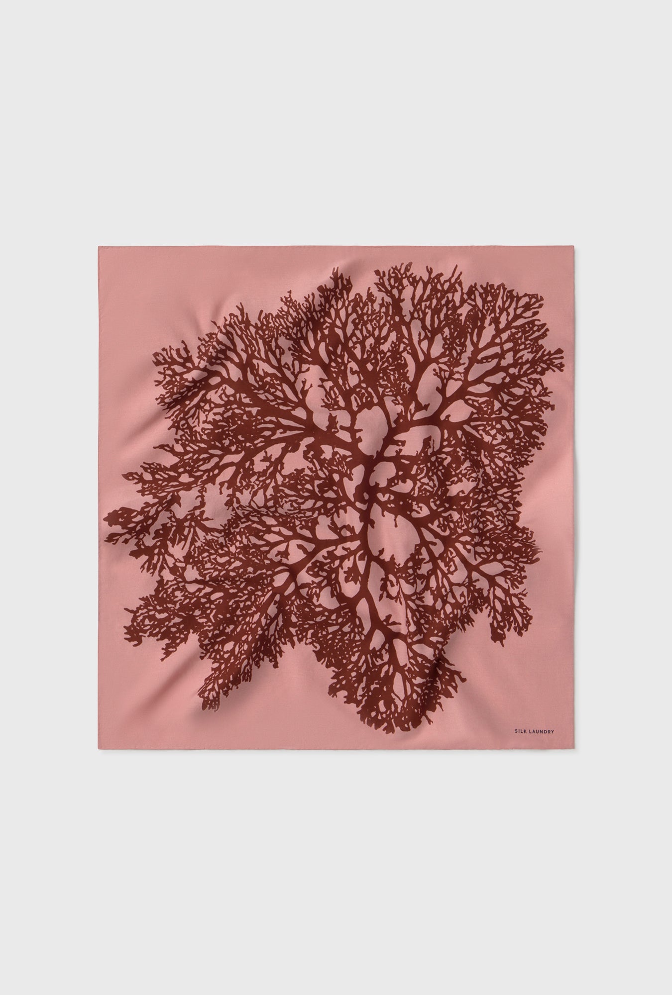 Écharpe en coton et soie motif corail pressé