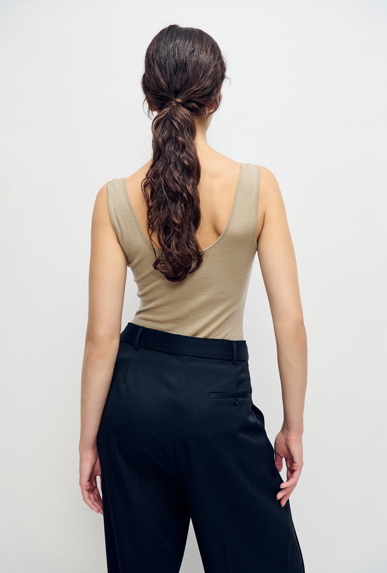 Débardeur Henley en mérinos « Saddle »