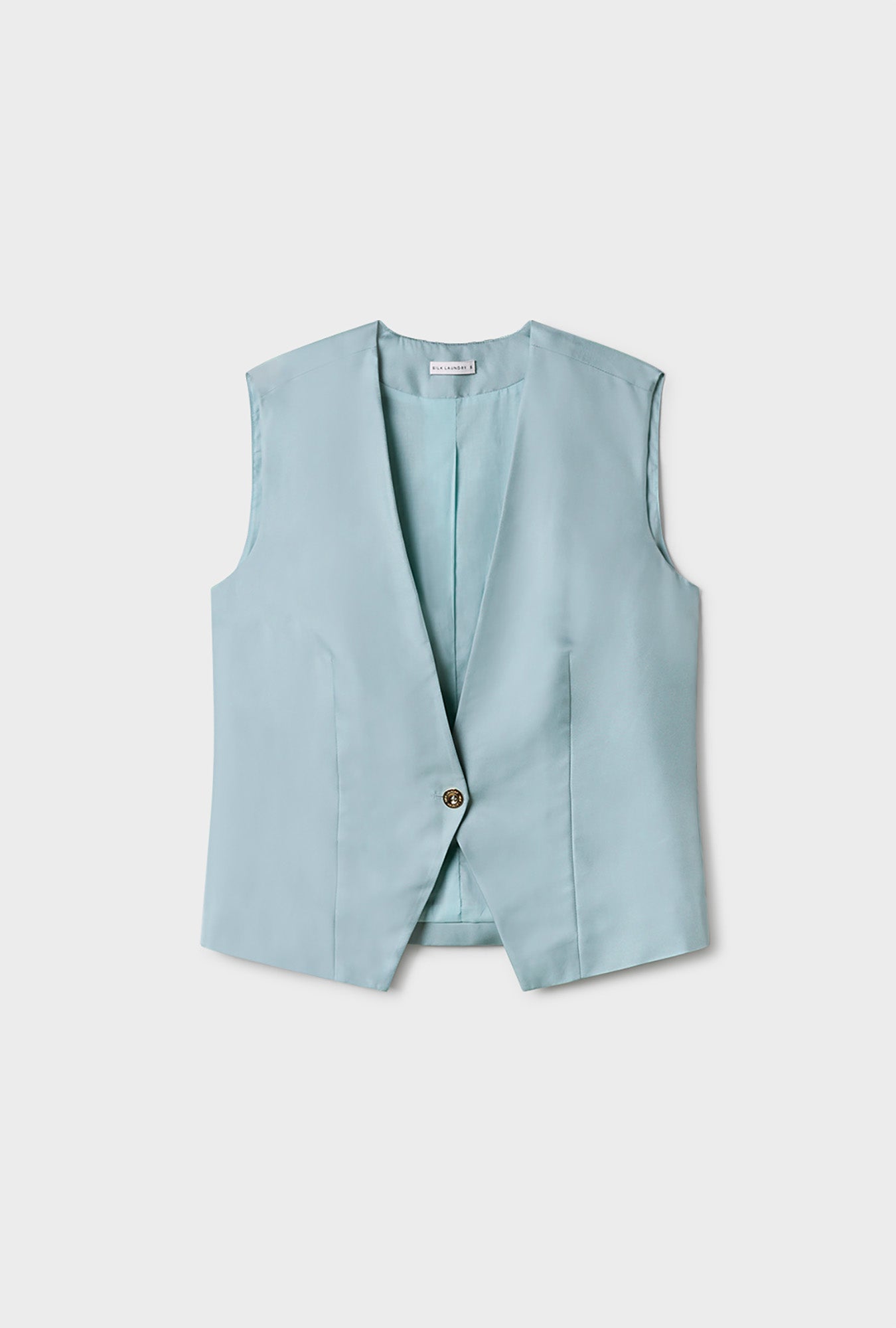 Gilet ample en twill ciel