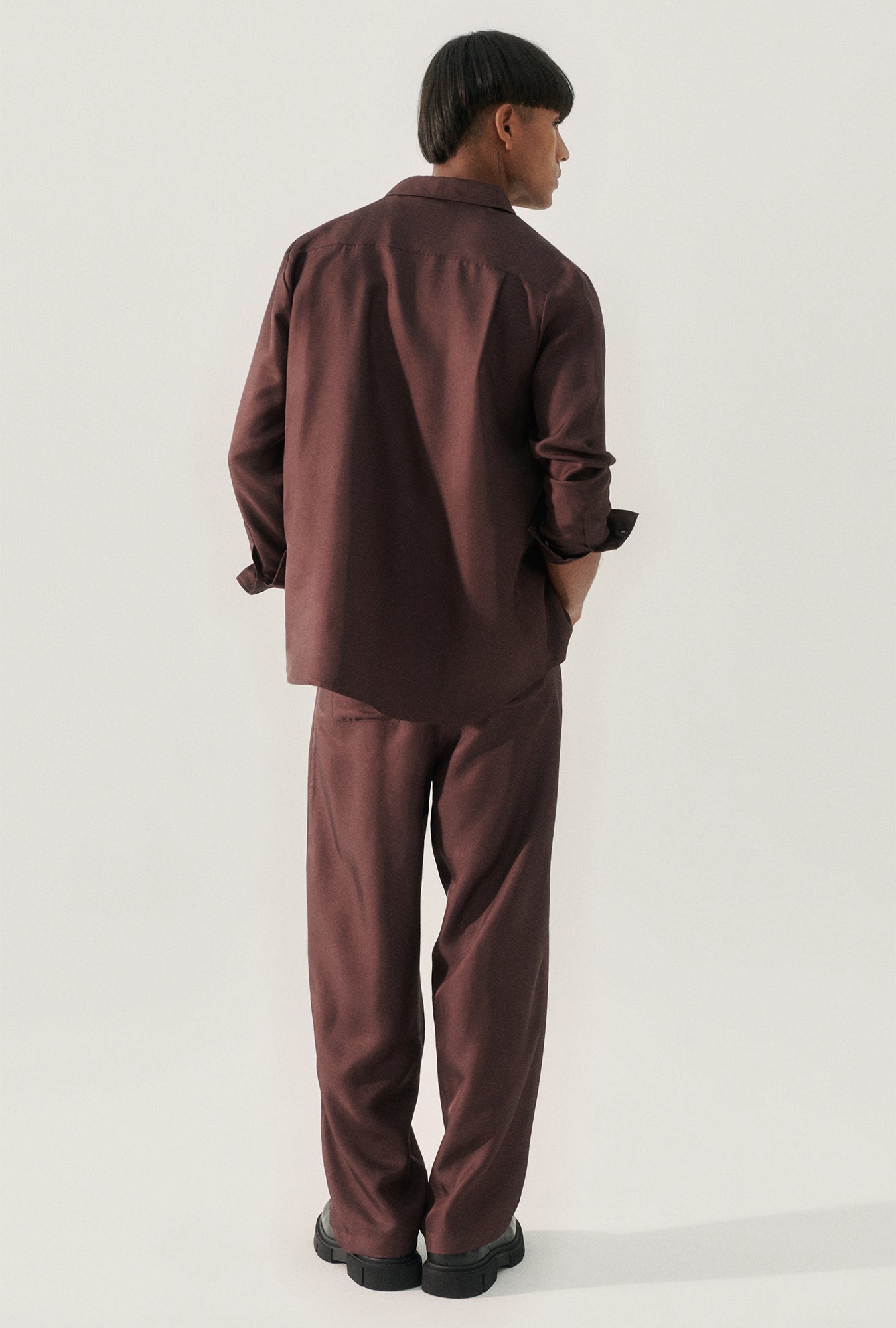 Chemise Boyfriend en sergé Cacao