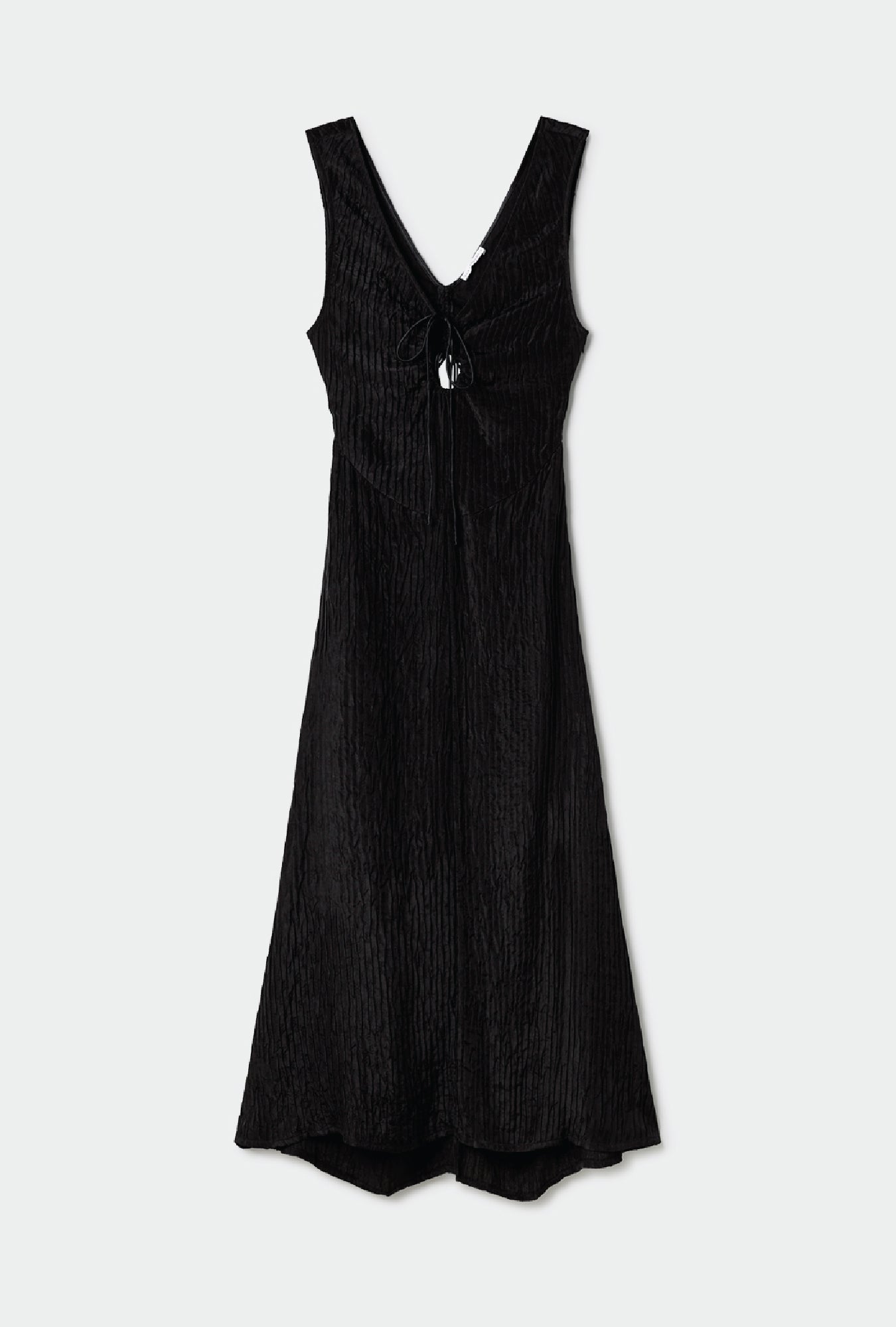 Robe Crinkle Peek-A-Boo Noire