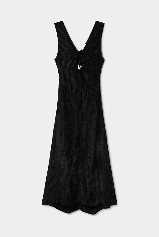 Robe Crinkle Peek-A-Boo Noire