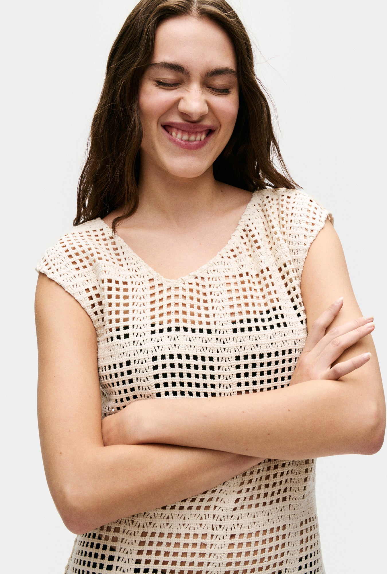 Cotton Grid Got It Dress Natural