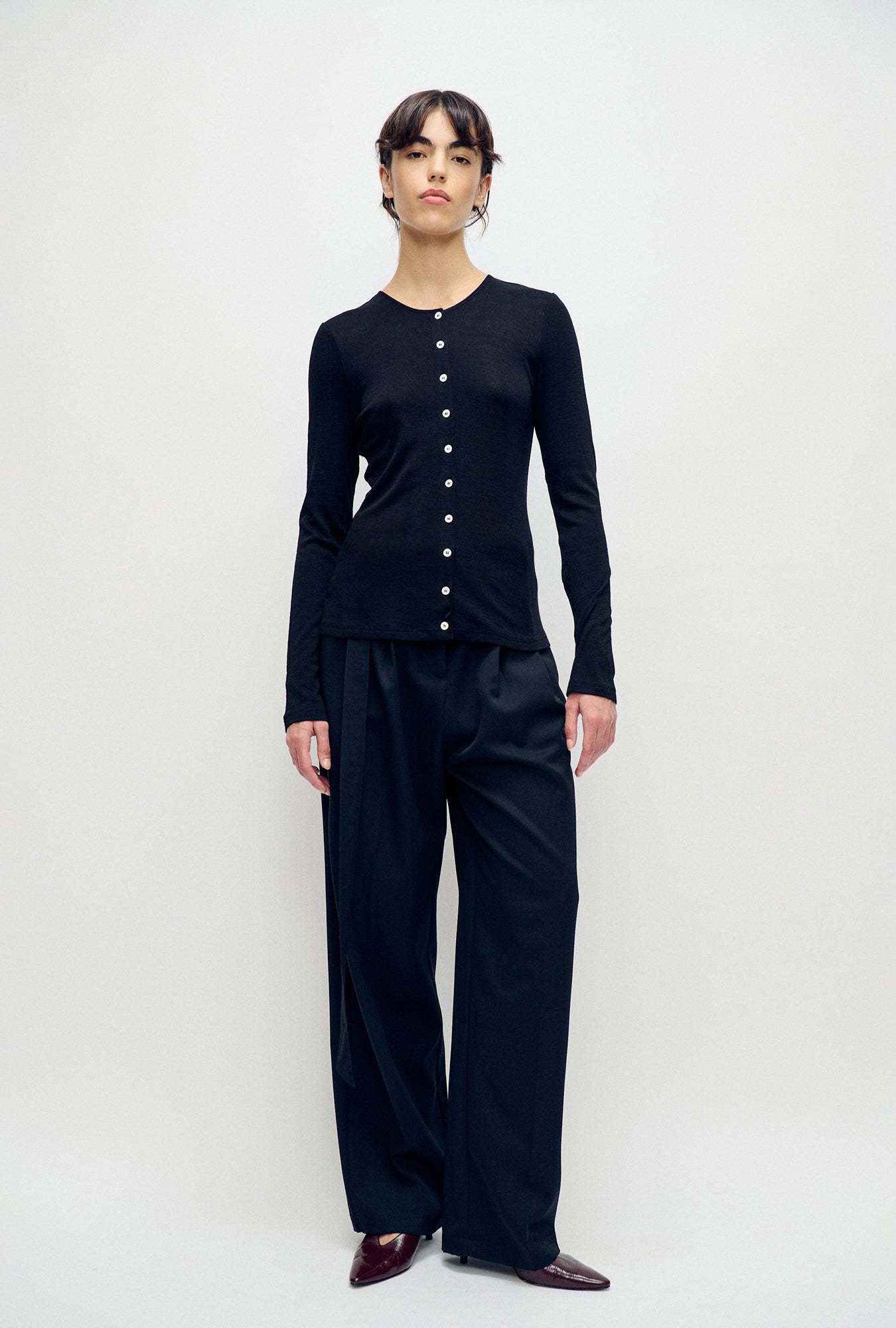 Cardigan Mérinos Noir