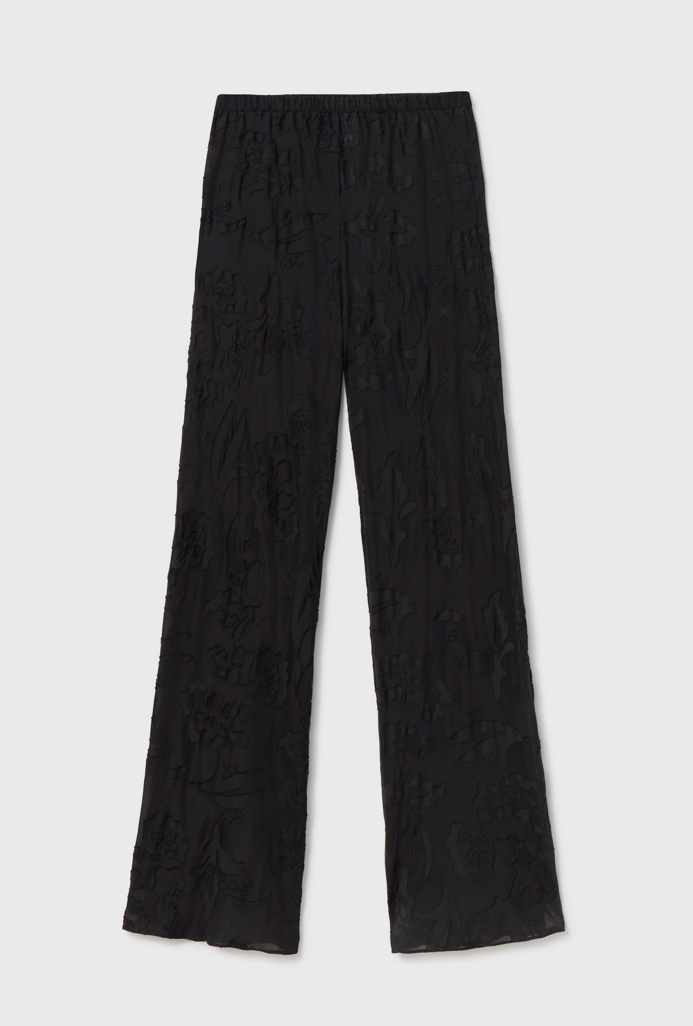 Pantalon coupe biais en soie à agrafes Tulipa Noir