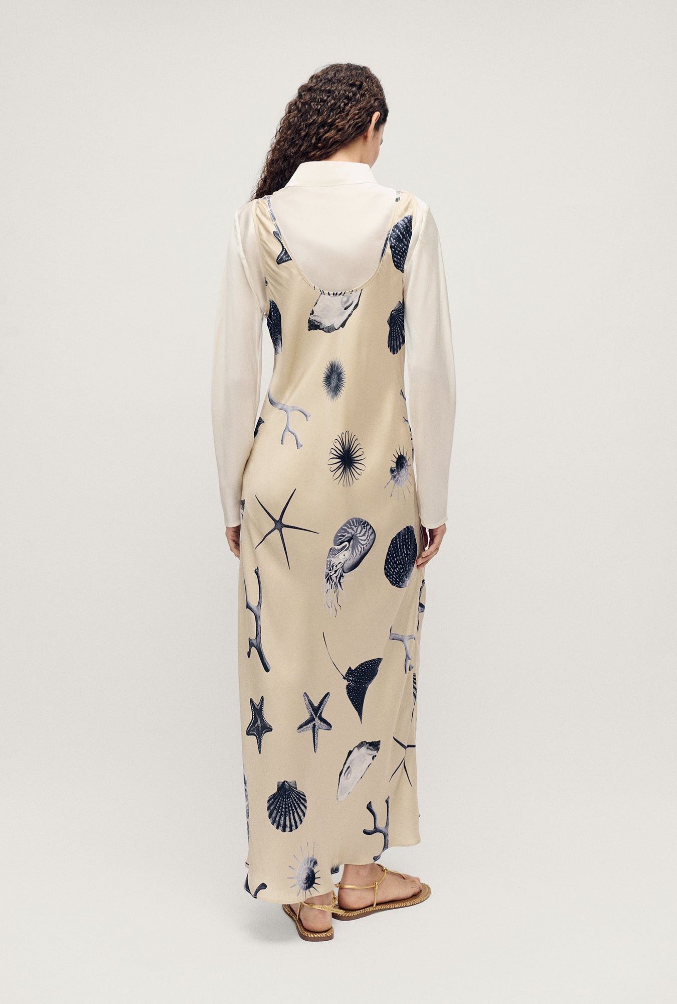 Robe en jersey col rond Coquillages