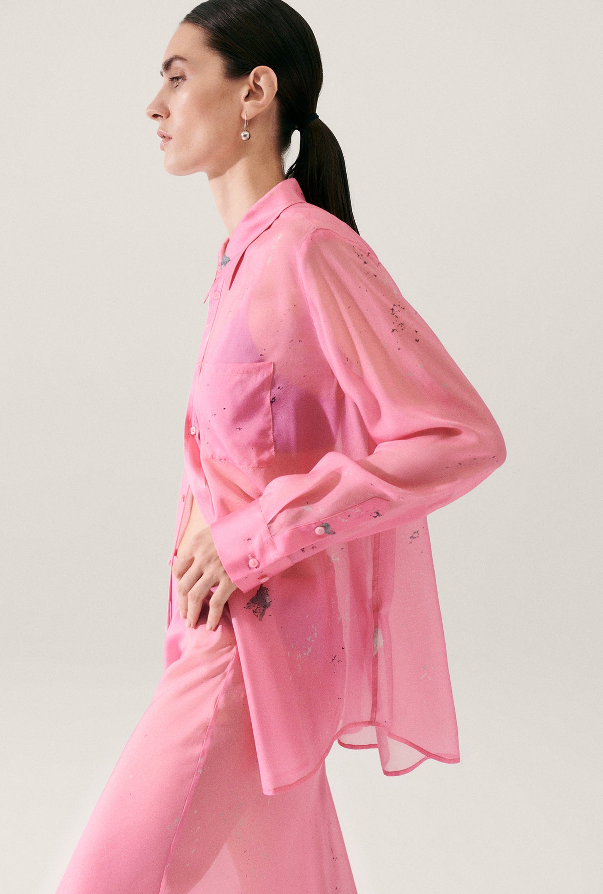 Chemise Boyfriend en mousseline délavée Hog Wash