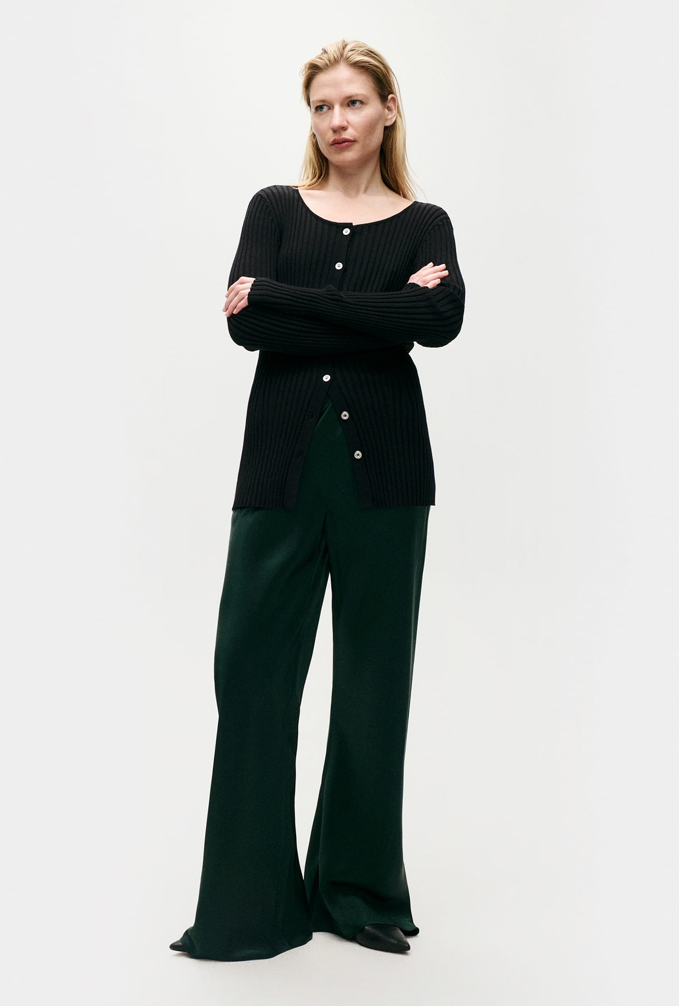 Cardigan côtelé Kia noir