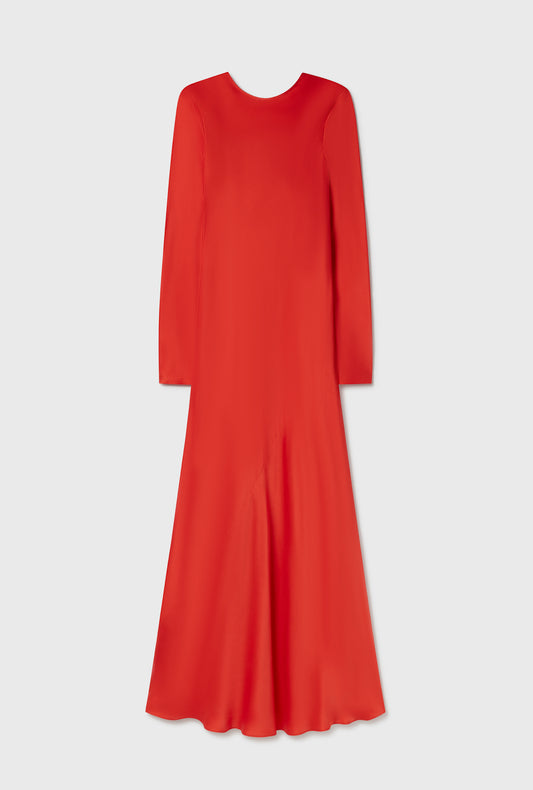 Robe biaisée manches longues Géranium