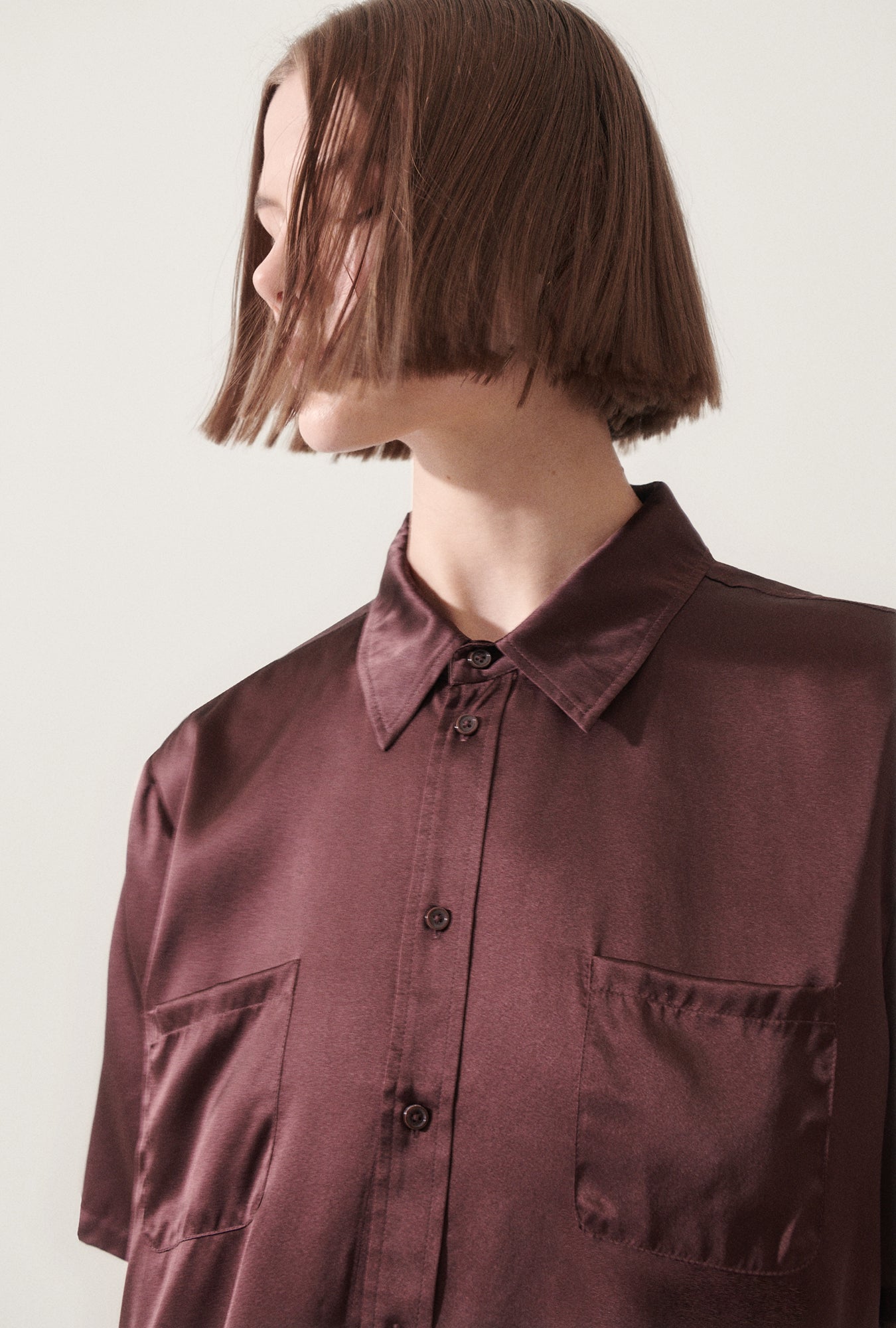 Chemise Boyfriend Manches Courtes Cacao