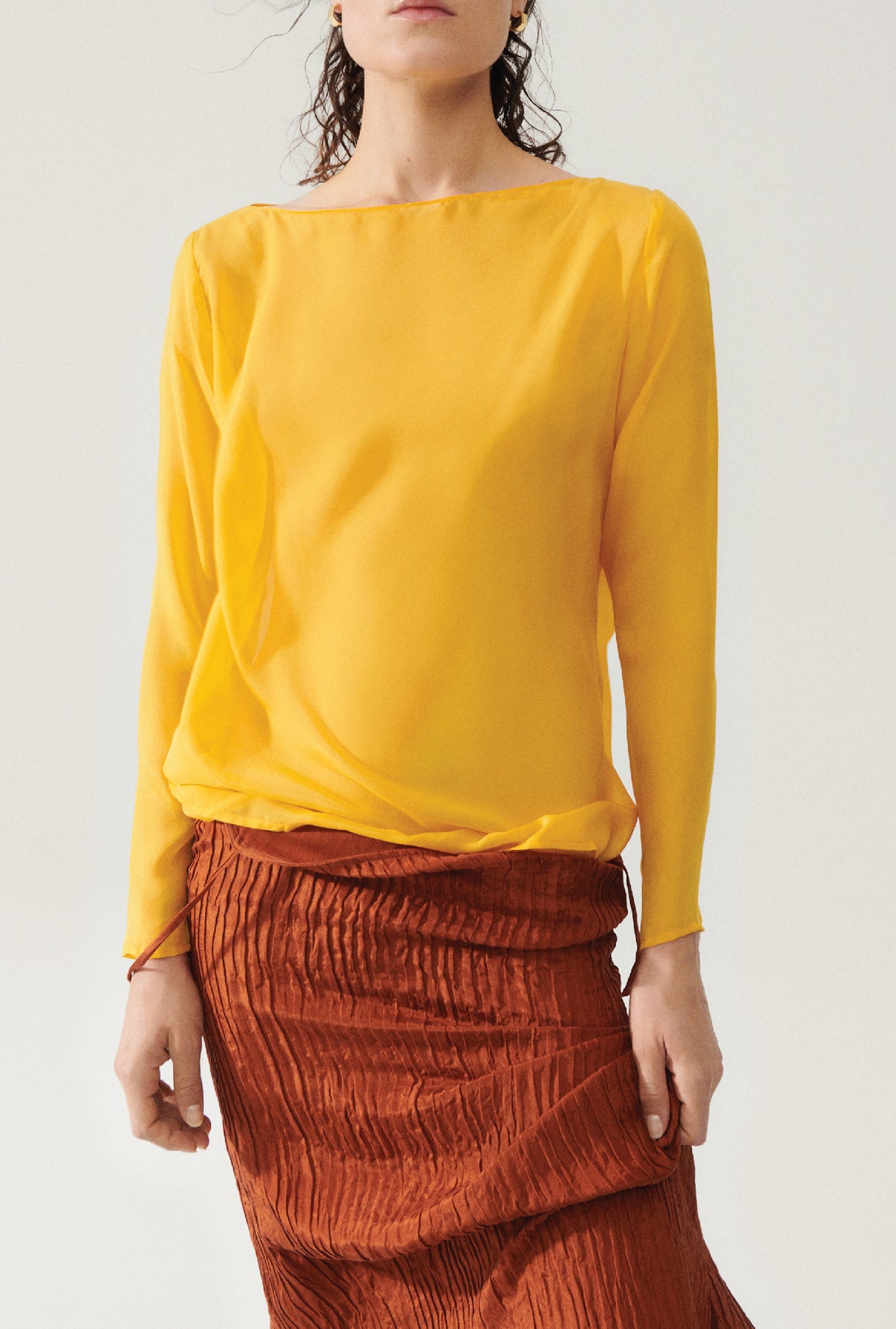 Chemisier Audrey en Chiffon Chardonneret