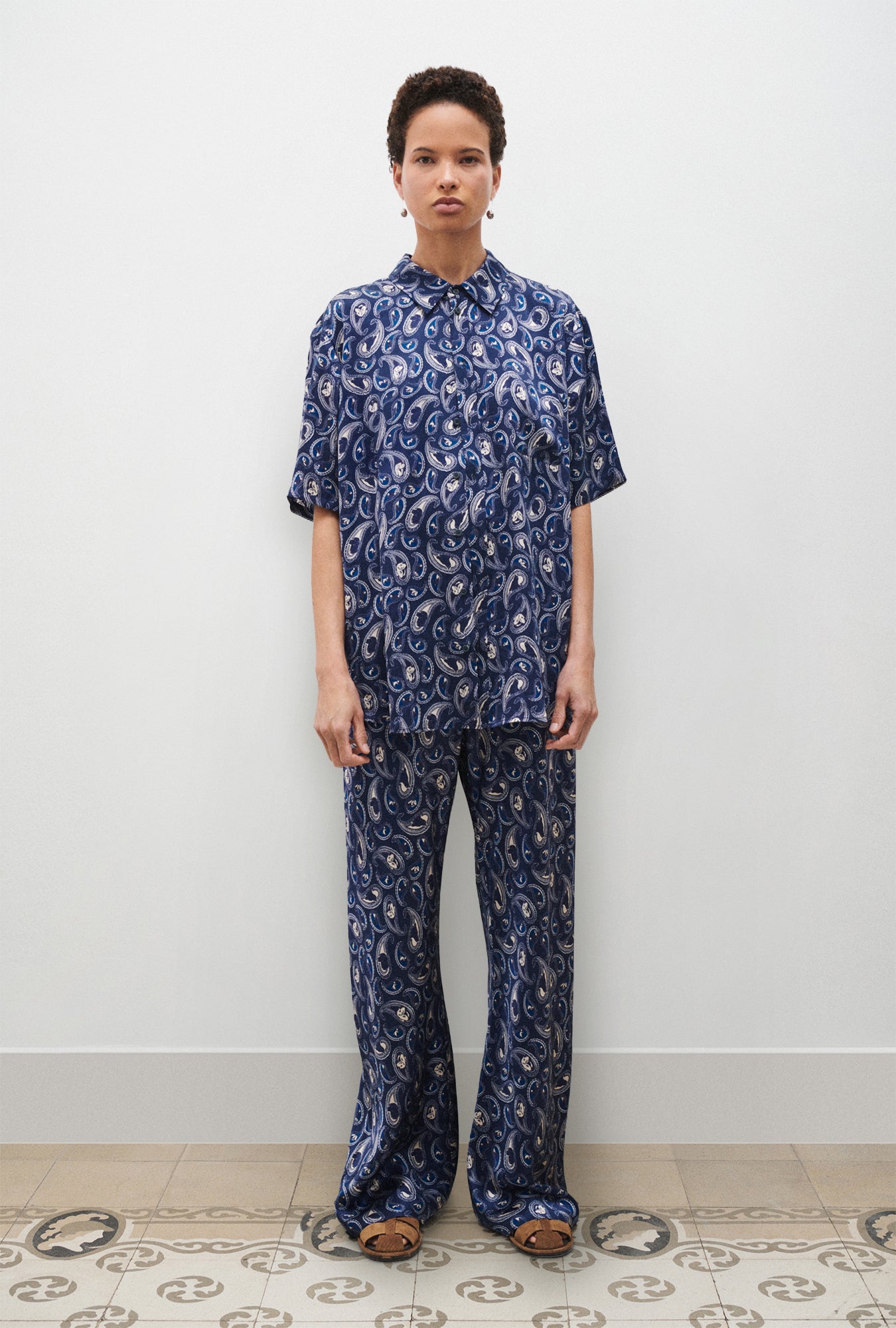 Chemise Boyfriend Manches Courtes Hounds Paisley