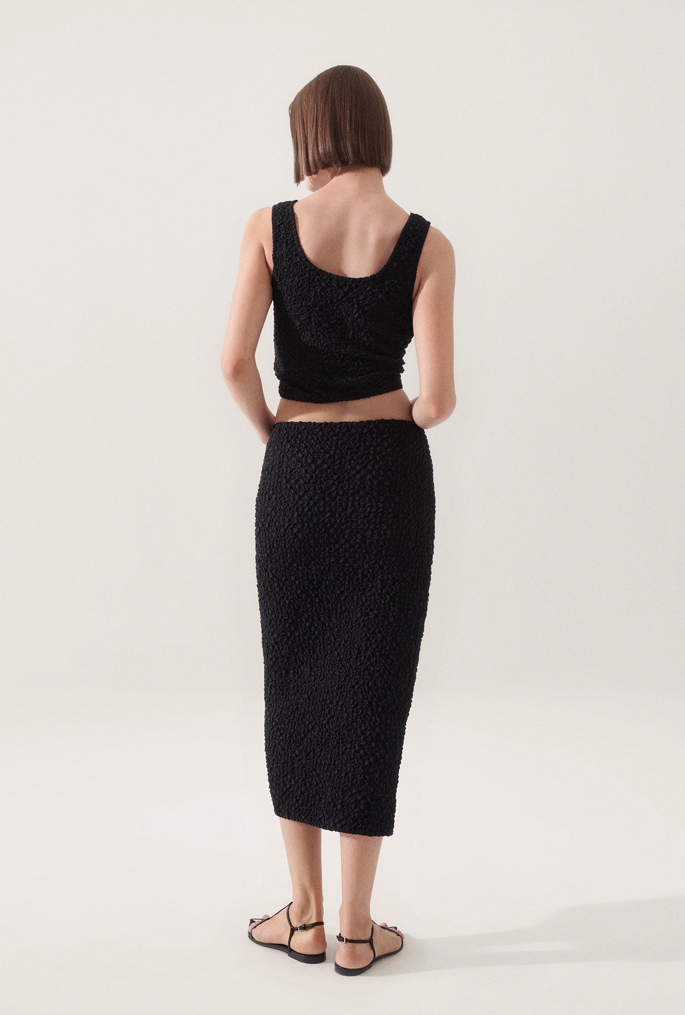 Haut court camisole noir Popcorn