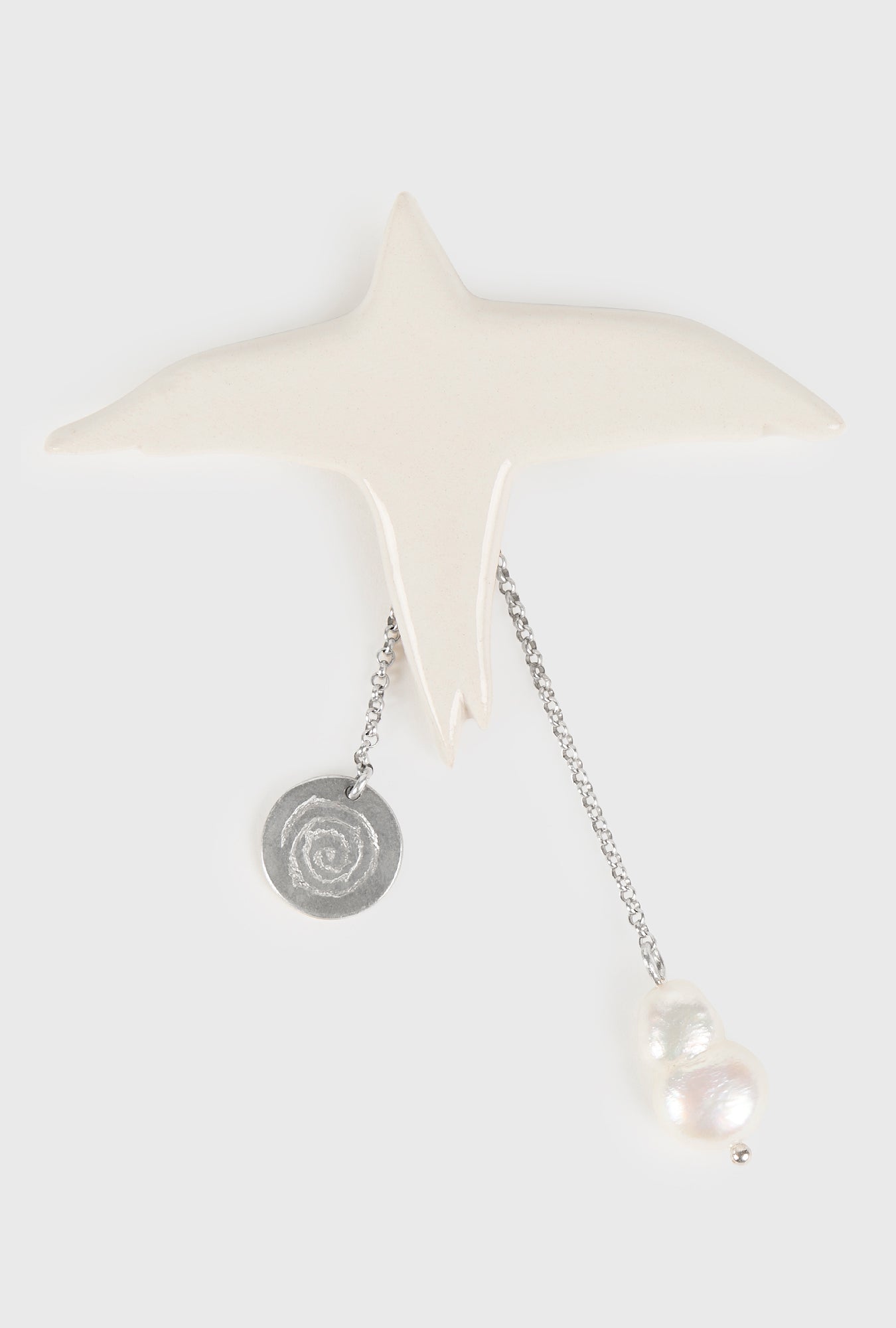 Broche Corbeau Blanc