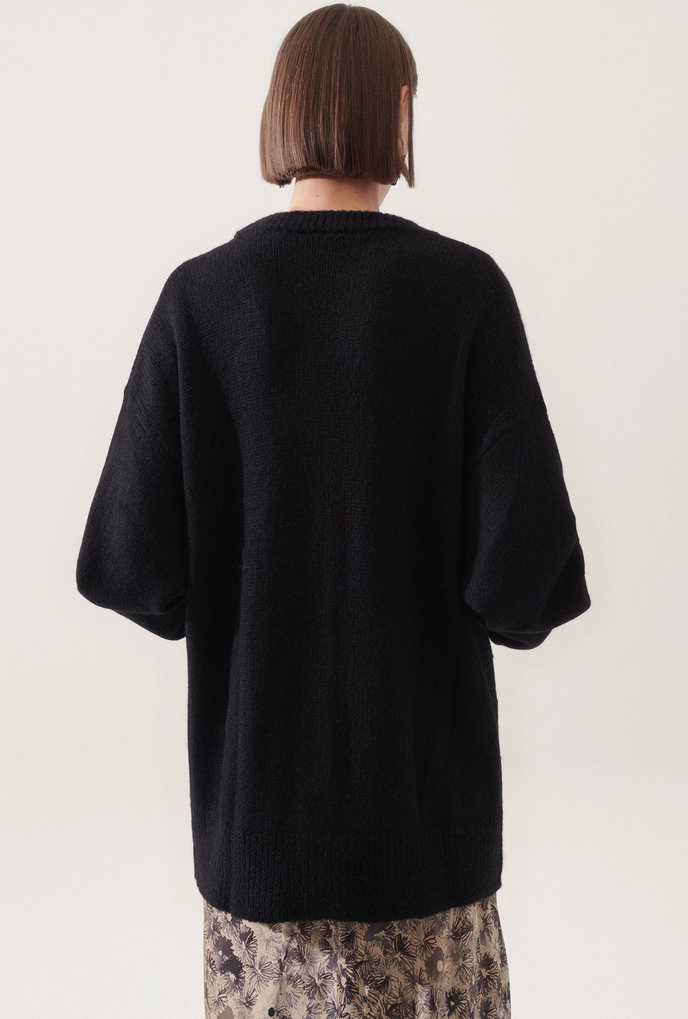 Gilet ample en alpaga noir