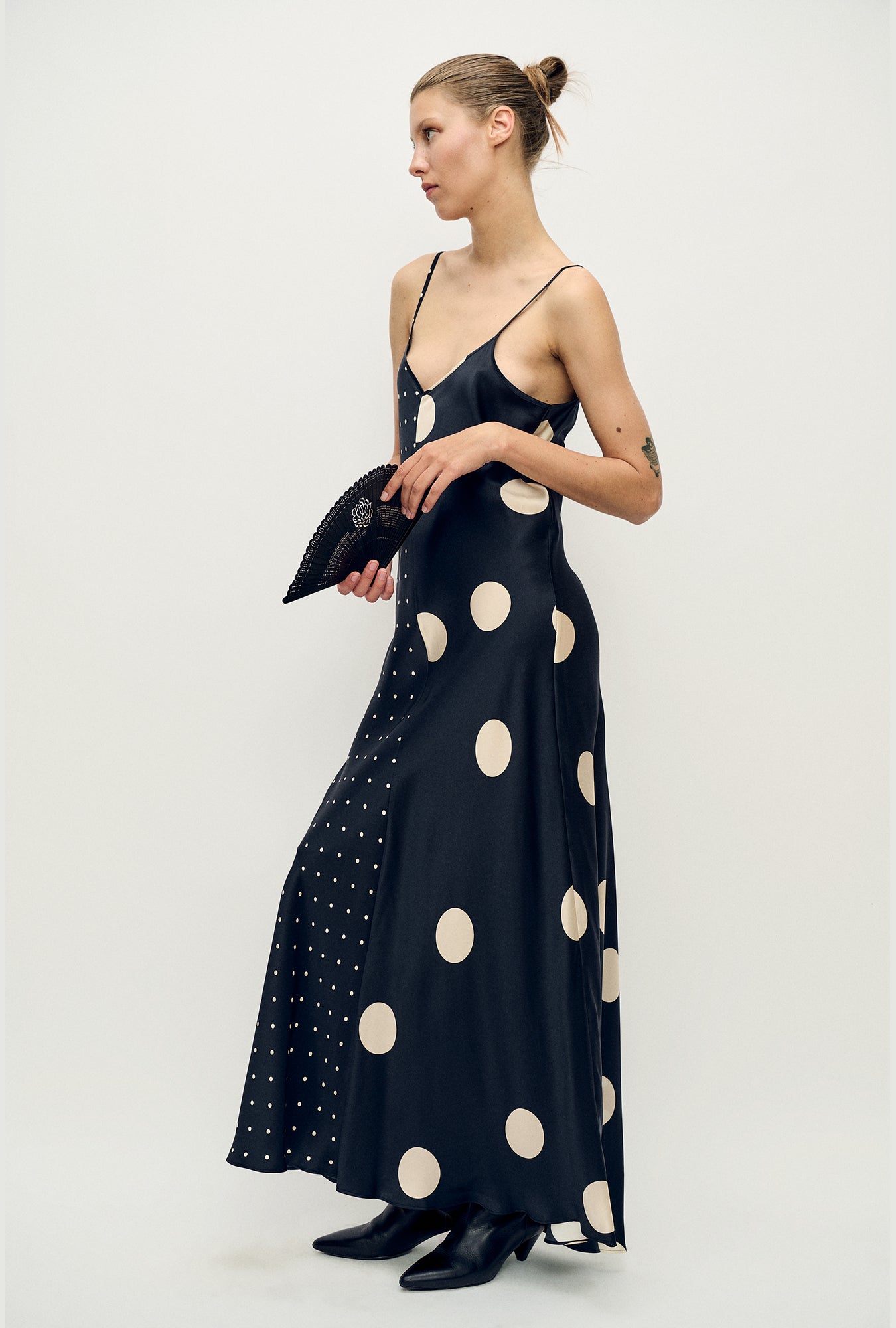 Robe bicolore motif pois