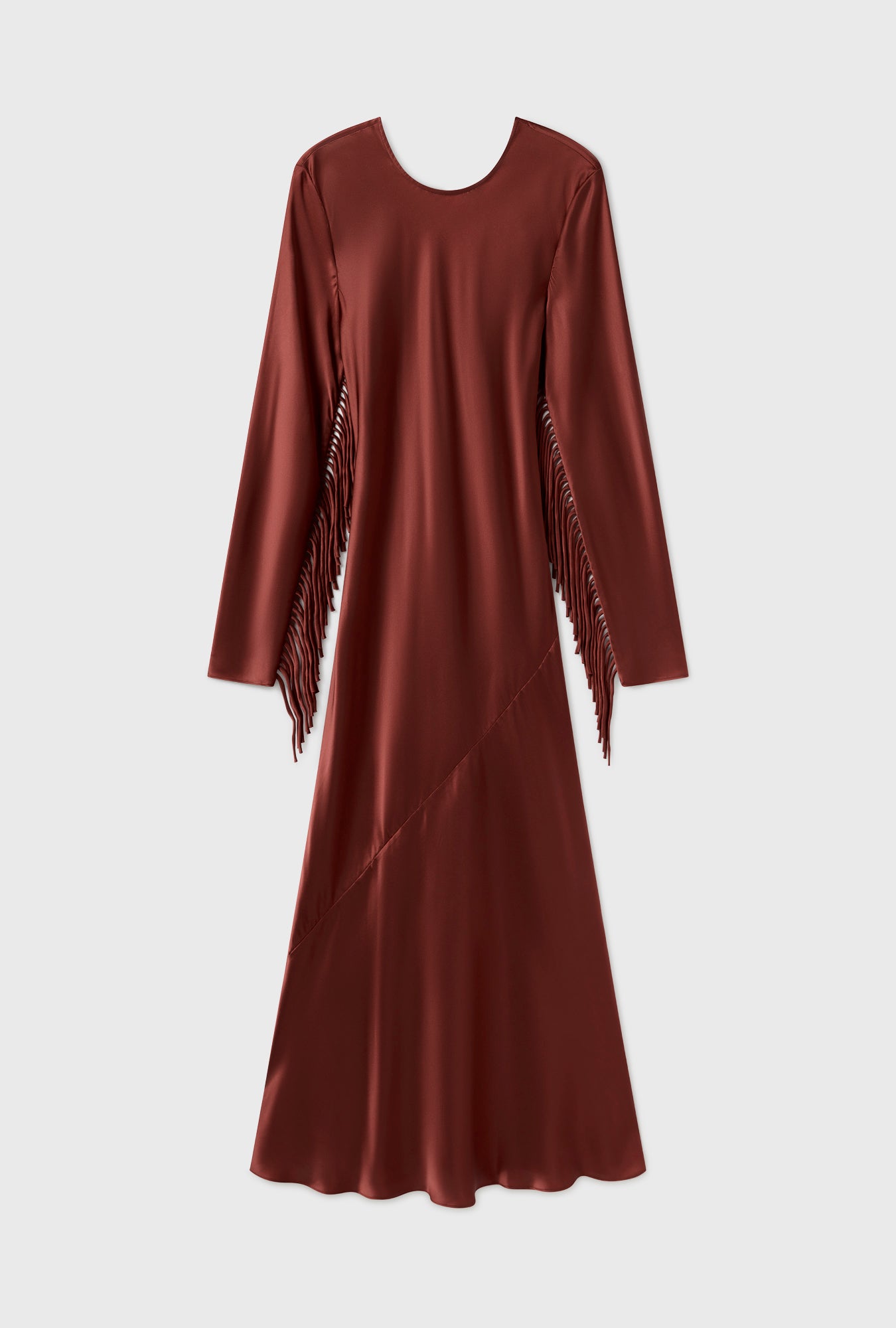 Robe biaisée à franges et manches longues Canyon