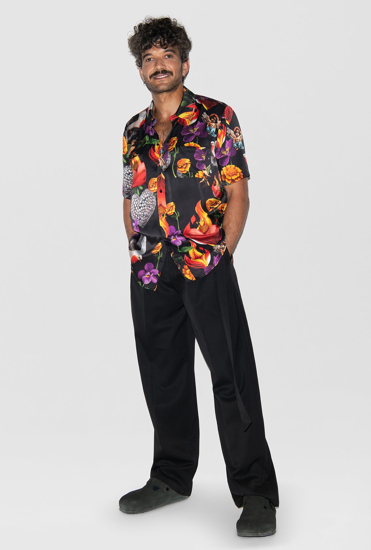 Chemise de petit ami à manches courtes Dearly Beloved noire