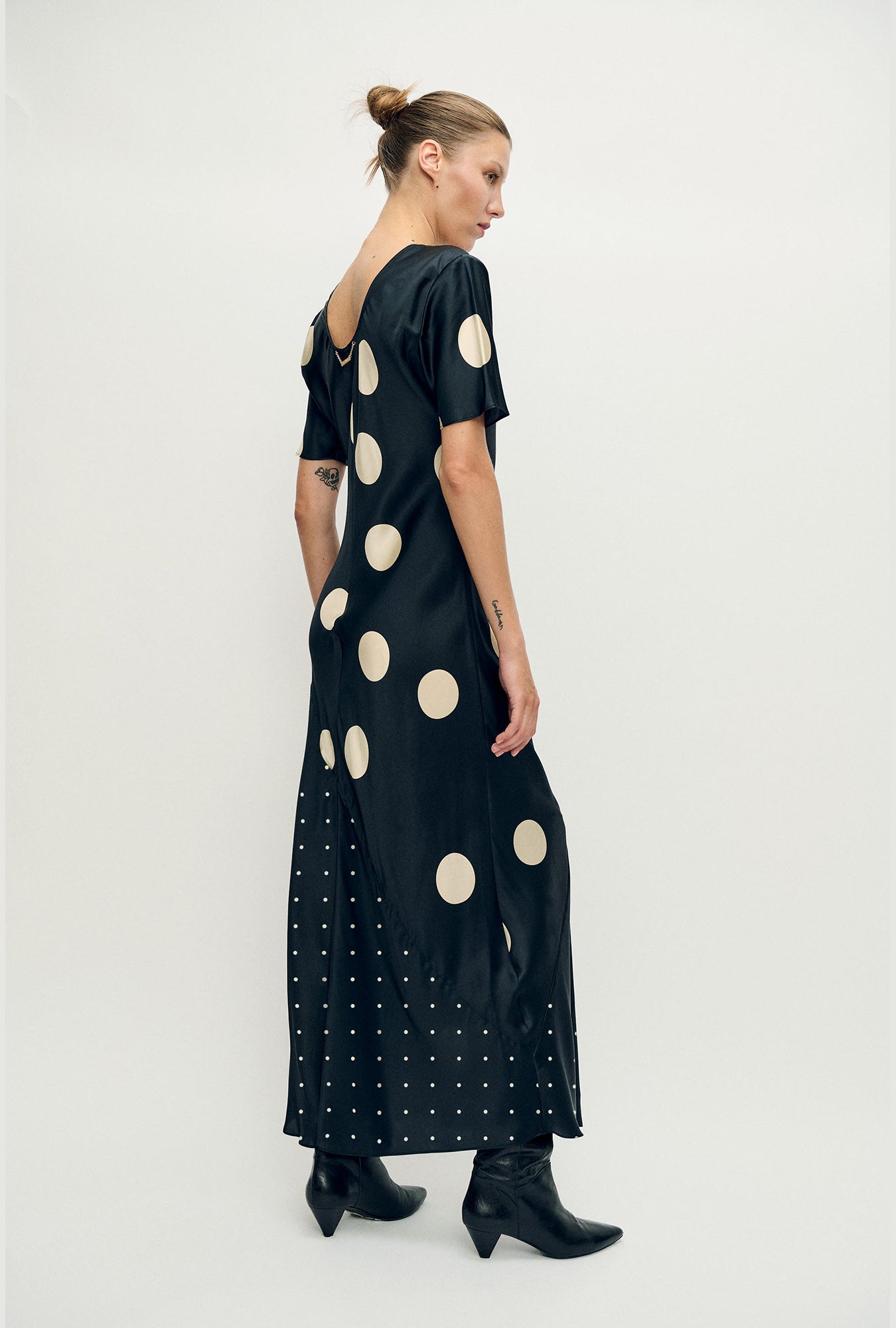 Robe Biaise Manches Courtes Imprimé Pois Mixte