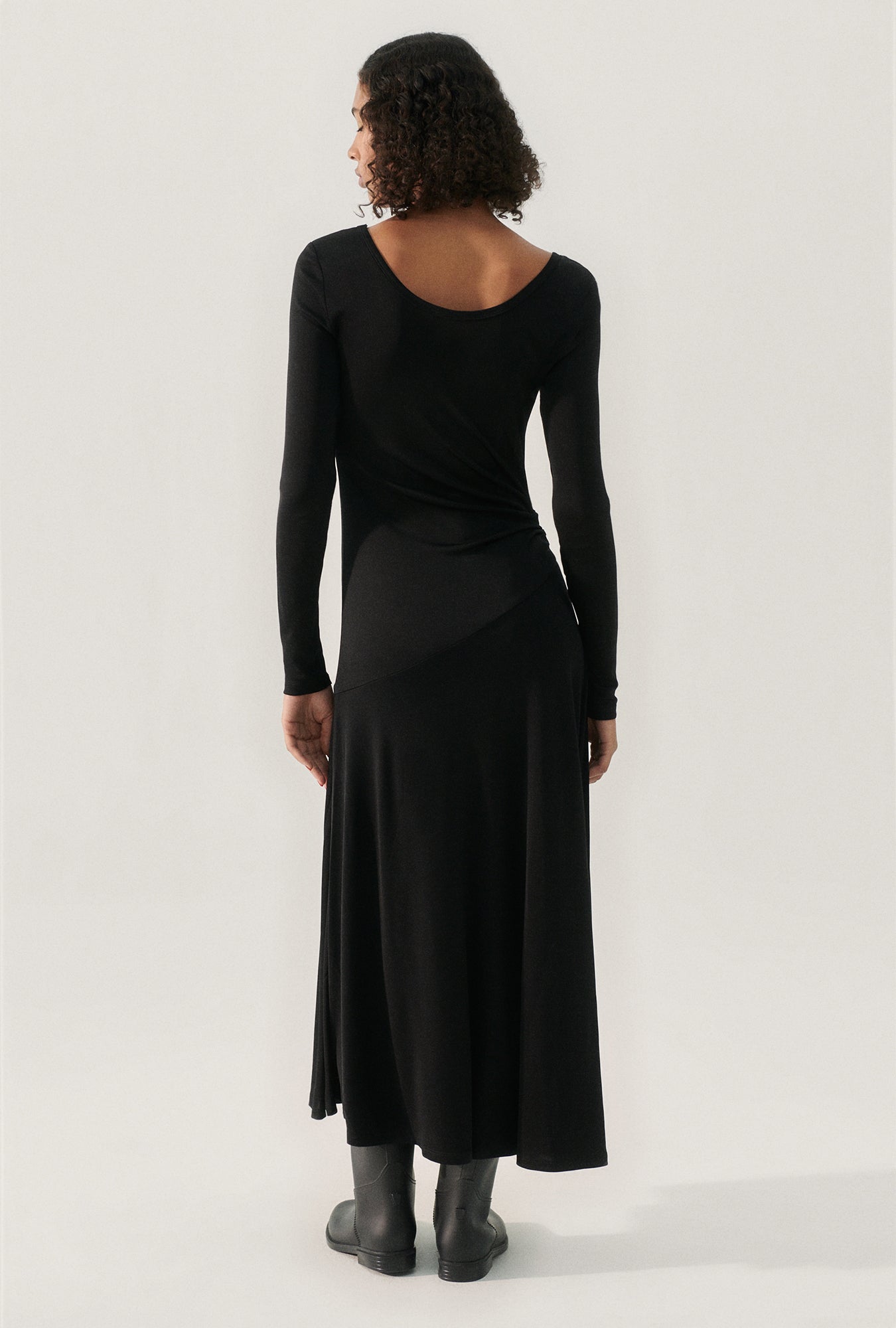 Robe longue en jersey noir