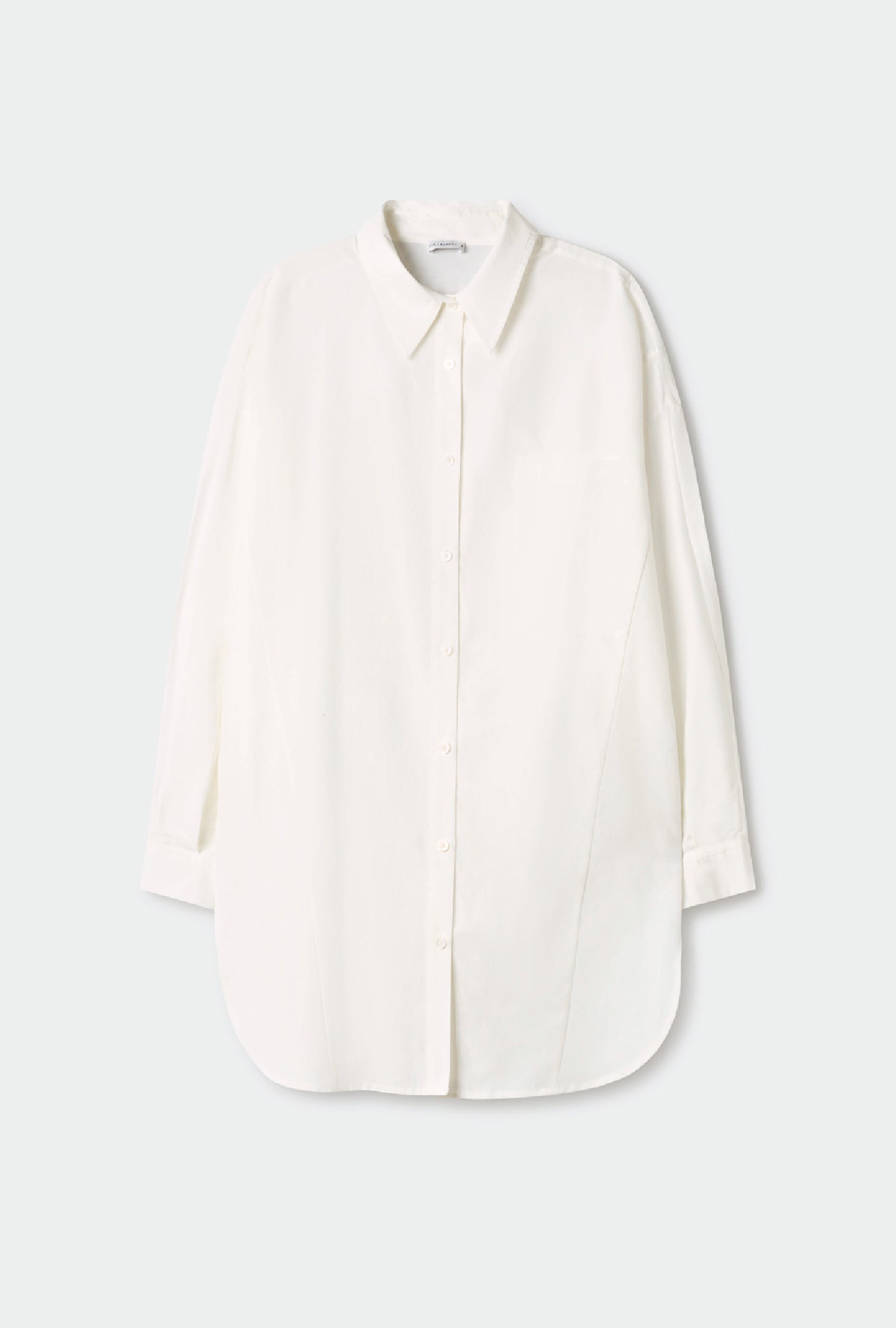 Cotton Silk Round Shirt White