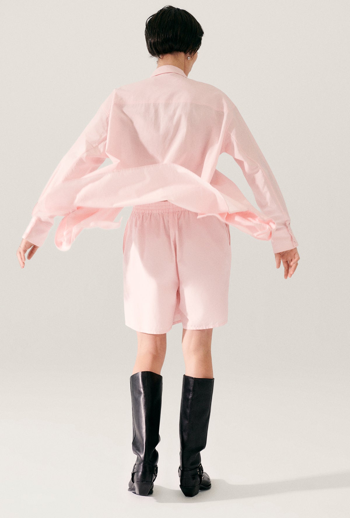 CHEMISE DE MATINÉE EN COTON ET SOIE HYDROGÈNE 