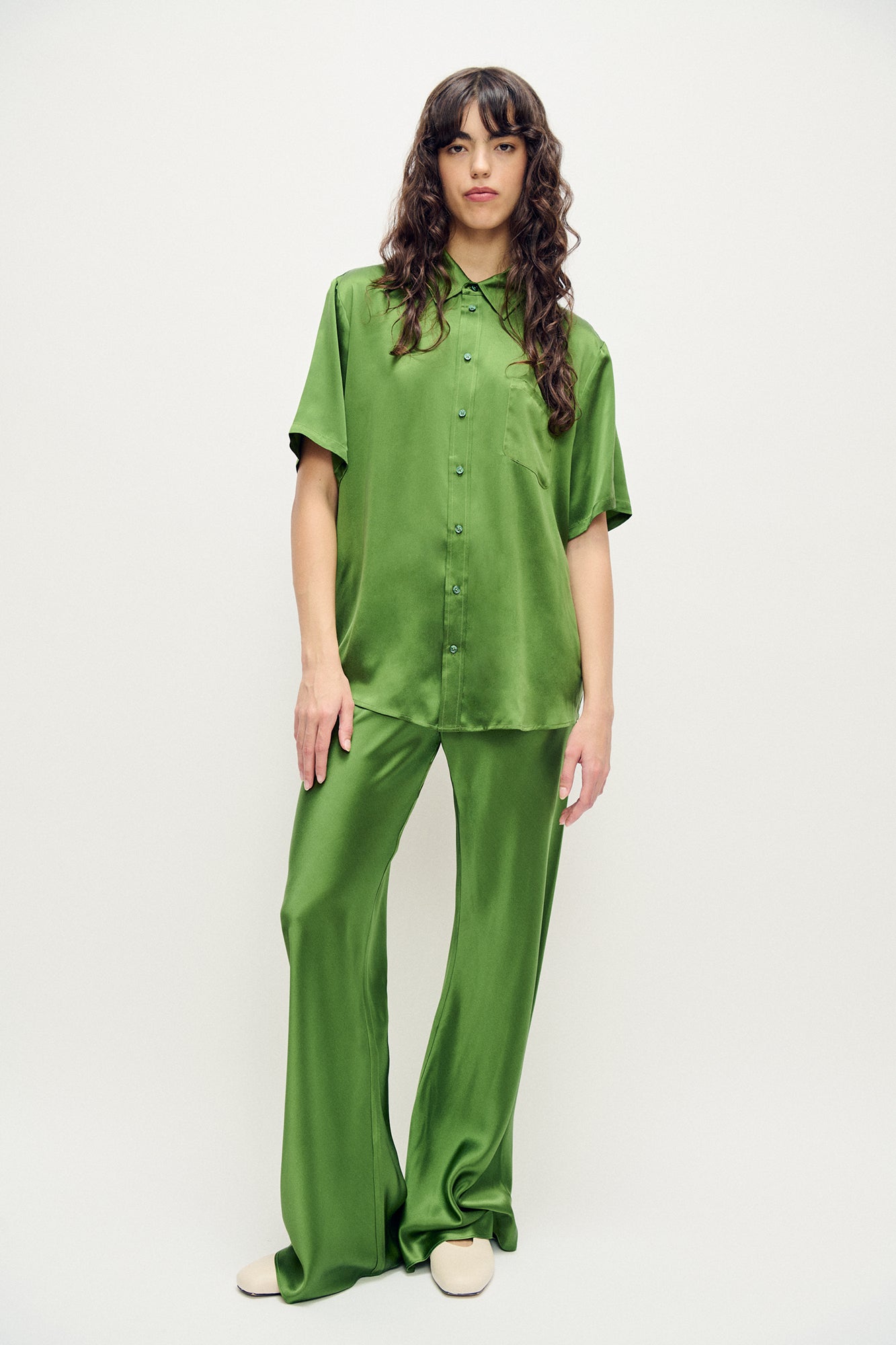 Chemise Boyfriend Manches Courtes Motifs Champs