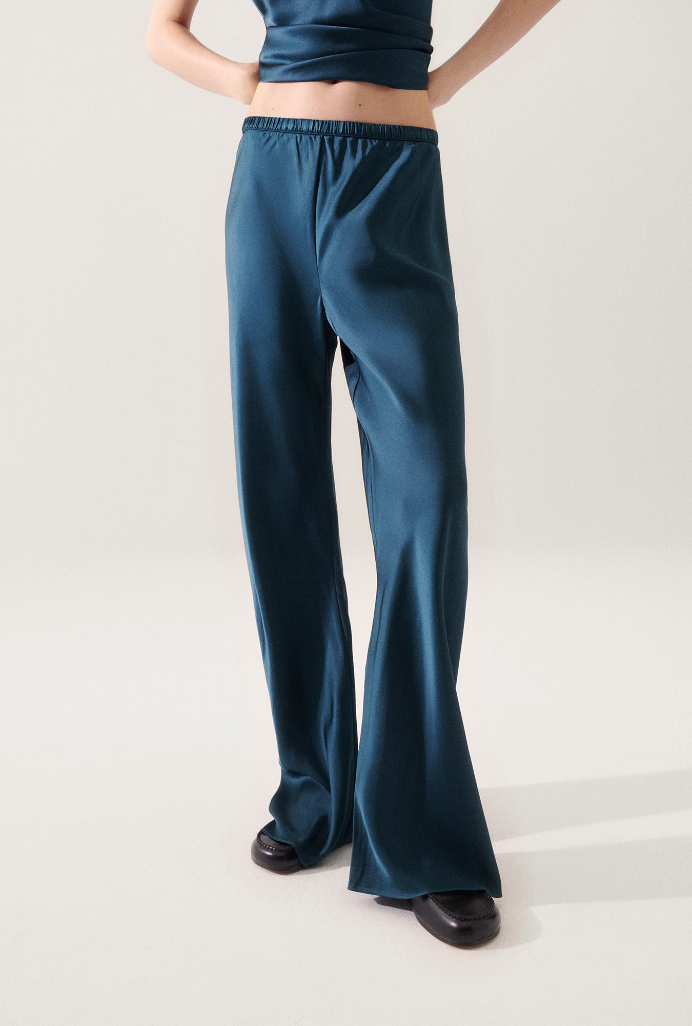Pantalon biais sarcelle