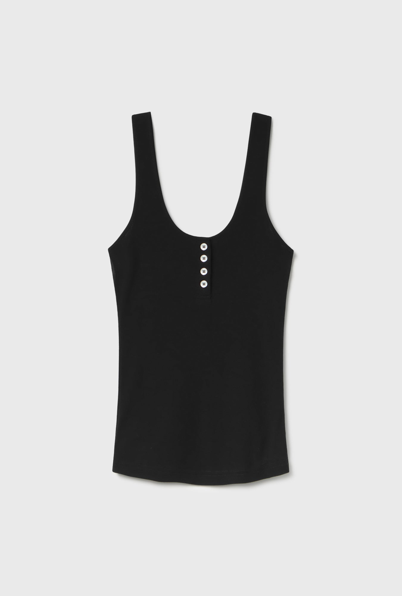 Débardeur Henley en mérinos noir