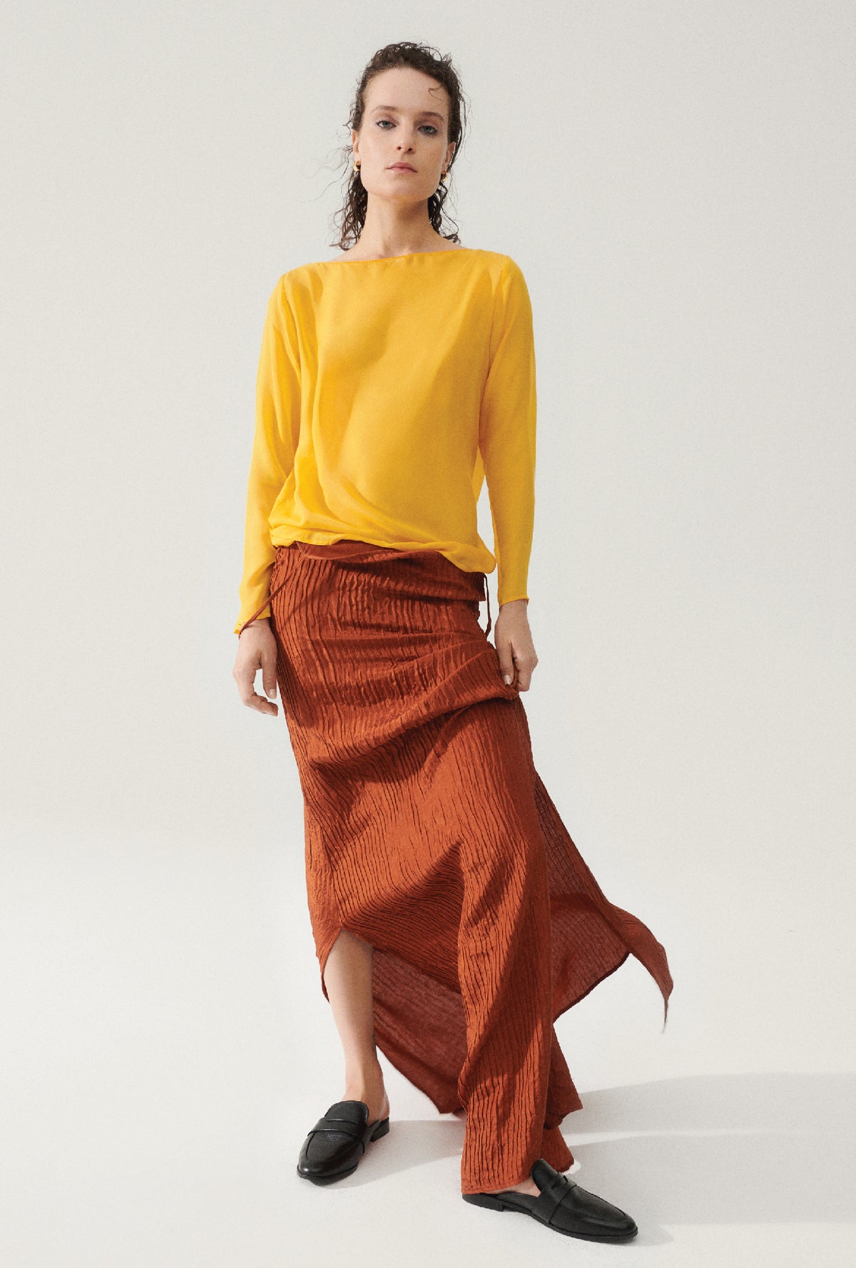 Chemisier Audrey en Chiffon Chardonneret