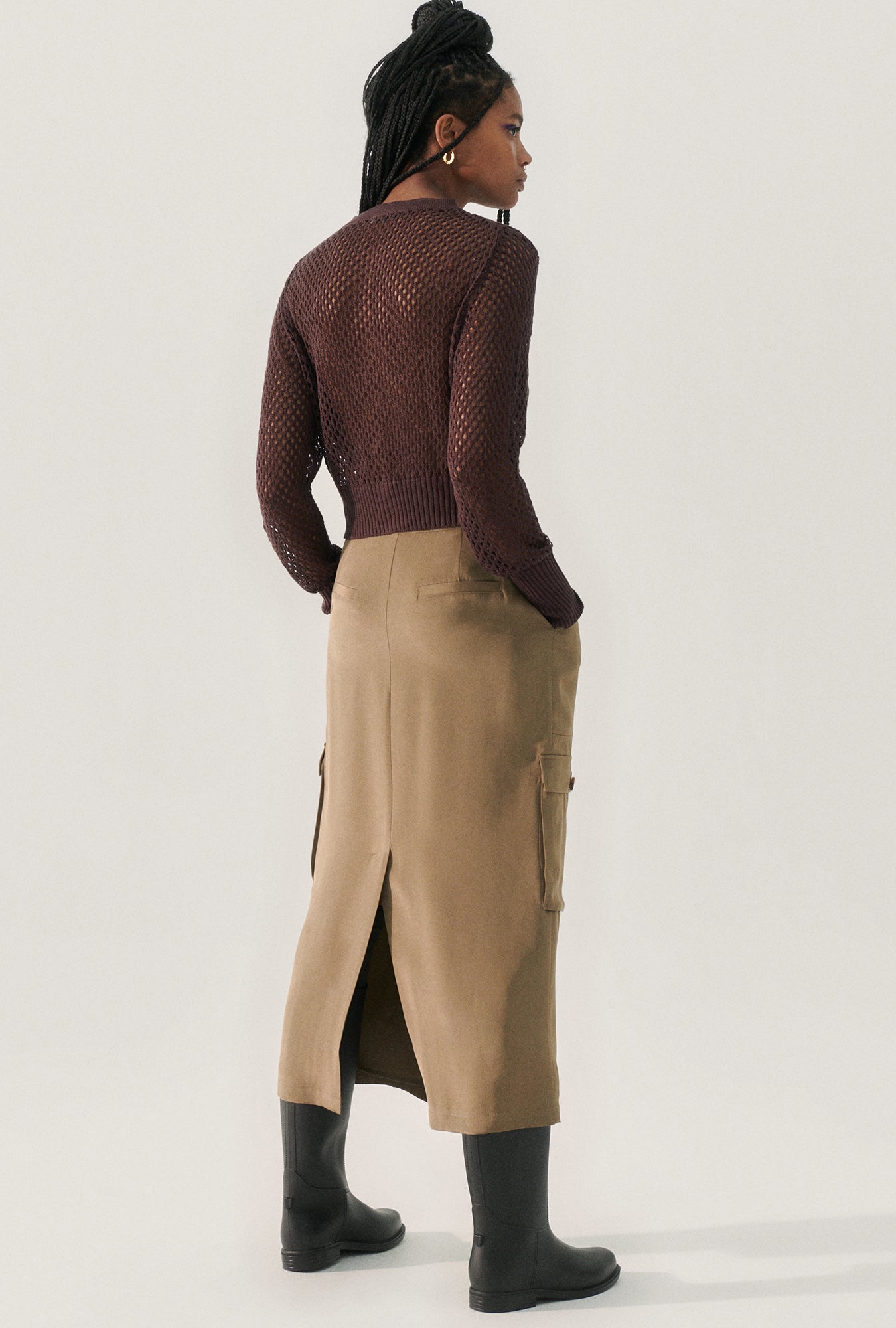 Cardigan court au crochet Cacao