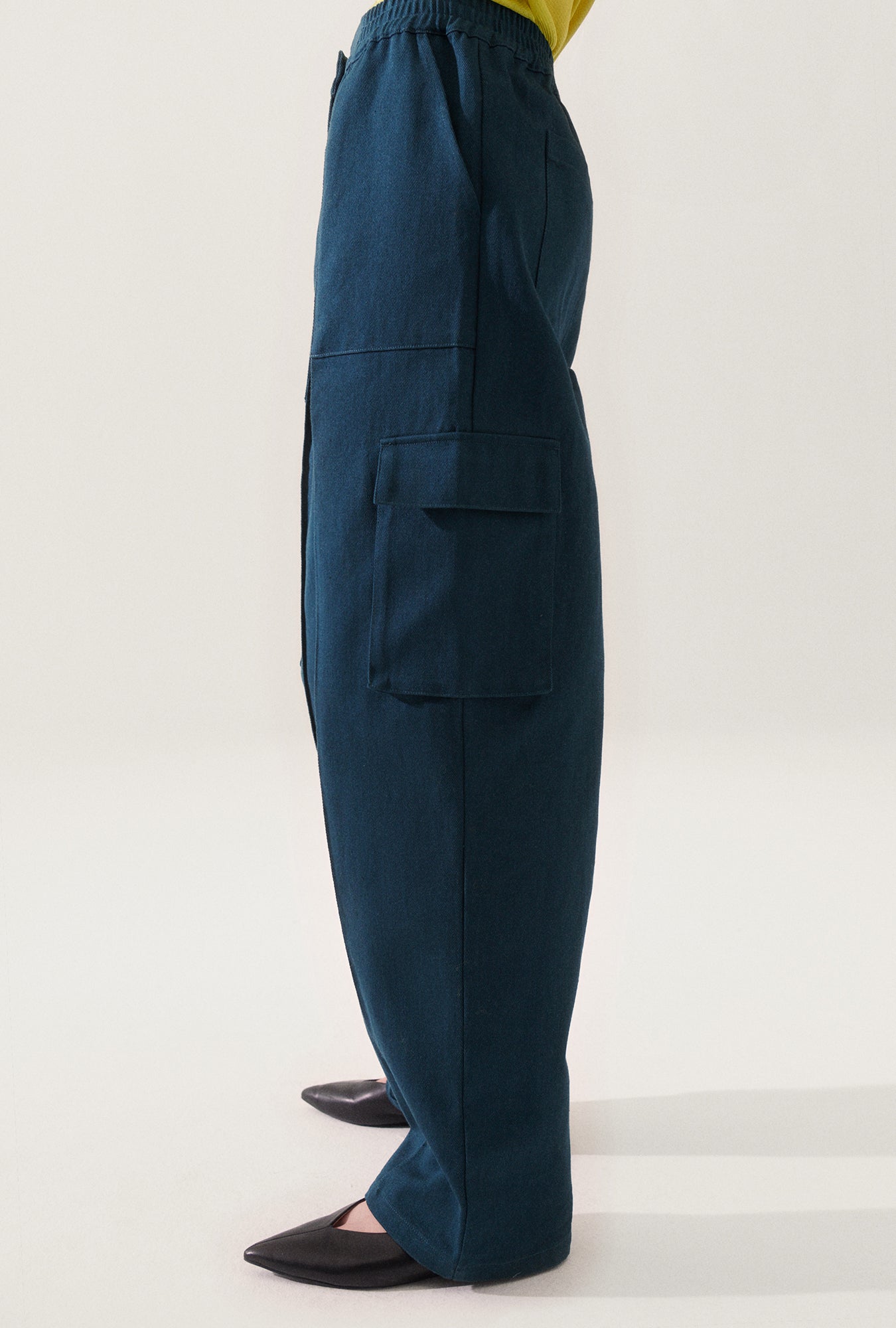 Pantalon cargo en toile sarcelle